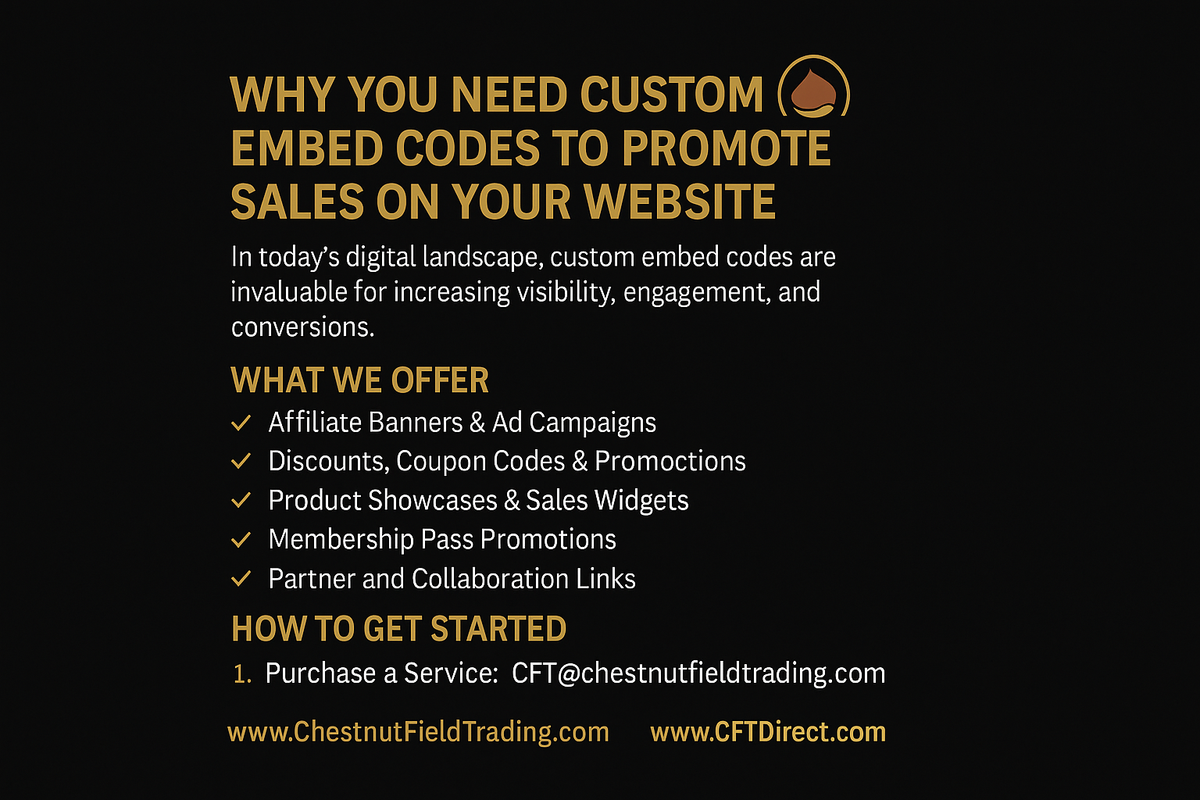 Why You Need Custom Embed Codes to Promote Sales on Your Website