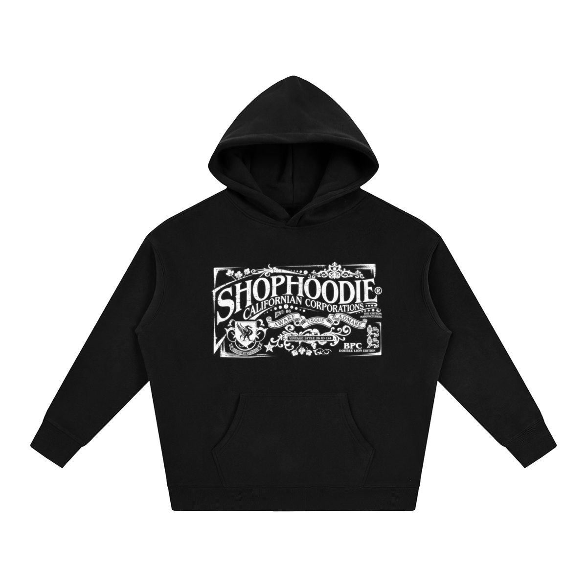 SHOPHOODIE® CALIFORNIA VARNAGE Oversized Fleeced Hoodie — 350 GSM featured in SHOPHOODIE® vs Le Bon Marché European fashion comparison