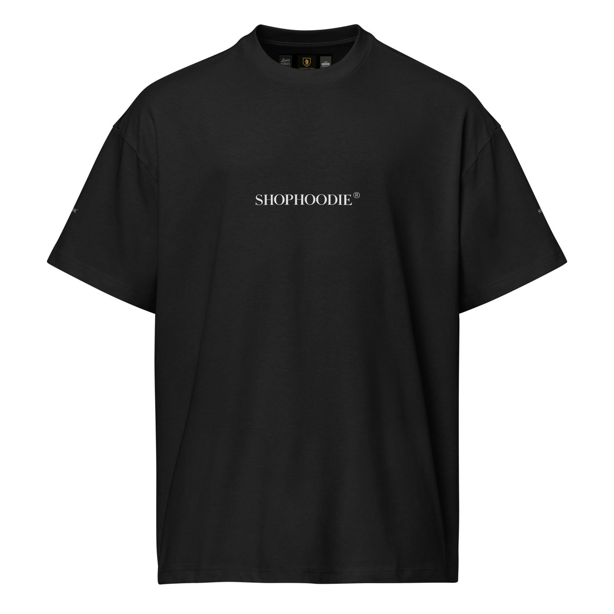 SHOPHOODIE® Men’s Boxy T-Shirt — Drop 02 in Black — front view