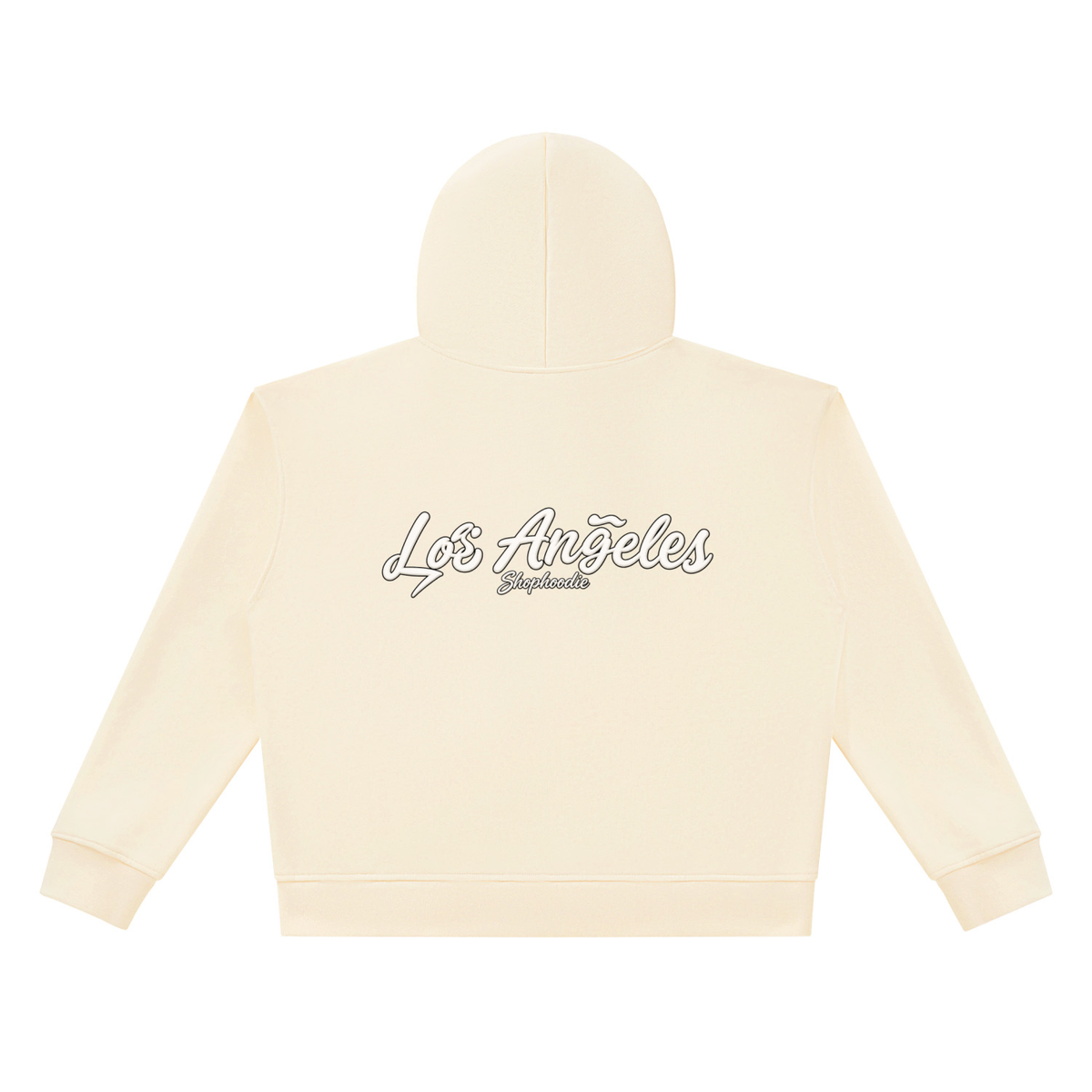 SHOPHOODIE® LOS ANGELES heavyweight full-zip boxy hoodie — 420 GSM, 100% cotton — product view 4