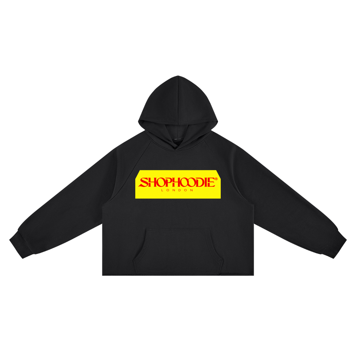 SHOPHOODIE® LONDON Vintage Wash Raw Edge Boxy Hoodie — 350 GSM — view 1