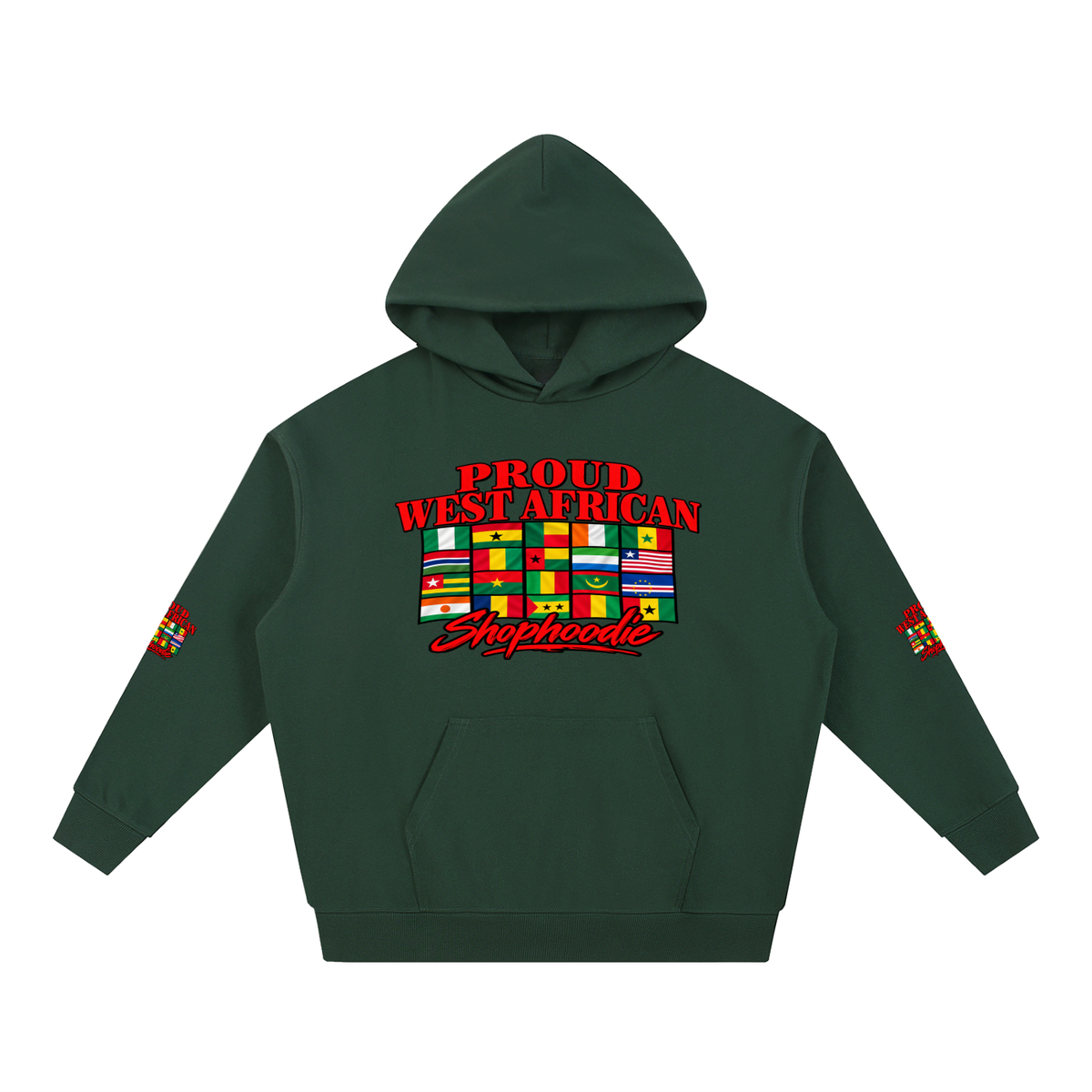 SHOPHOODIE® PROUD WEST AFRICAN heavyweight hoodie — 430 GSM oversized streetwear — product view 21