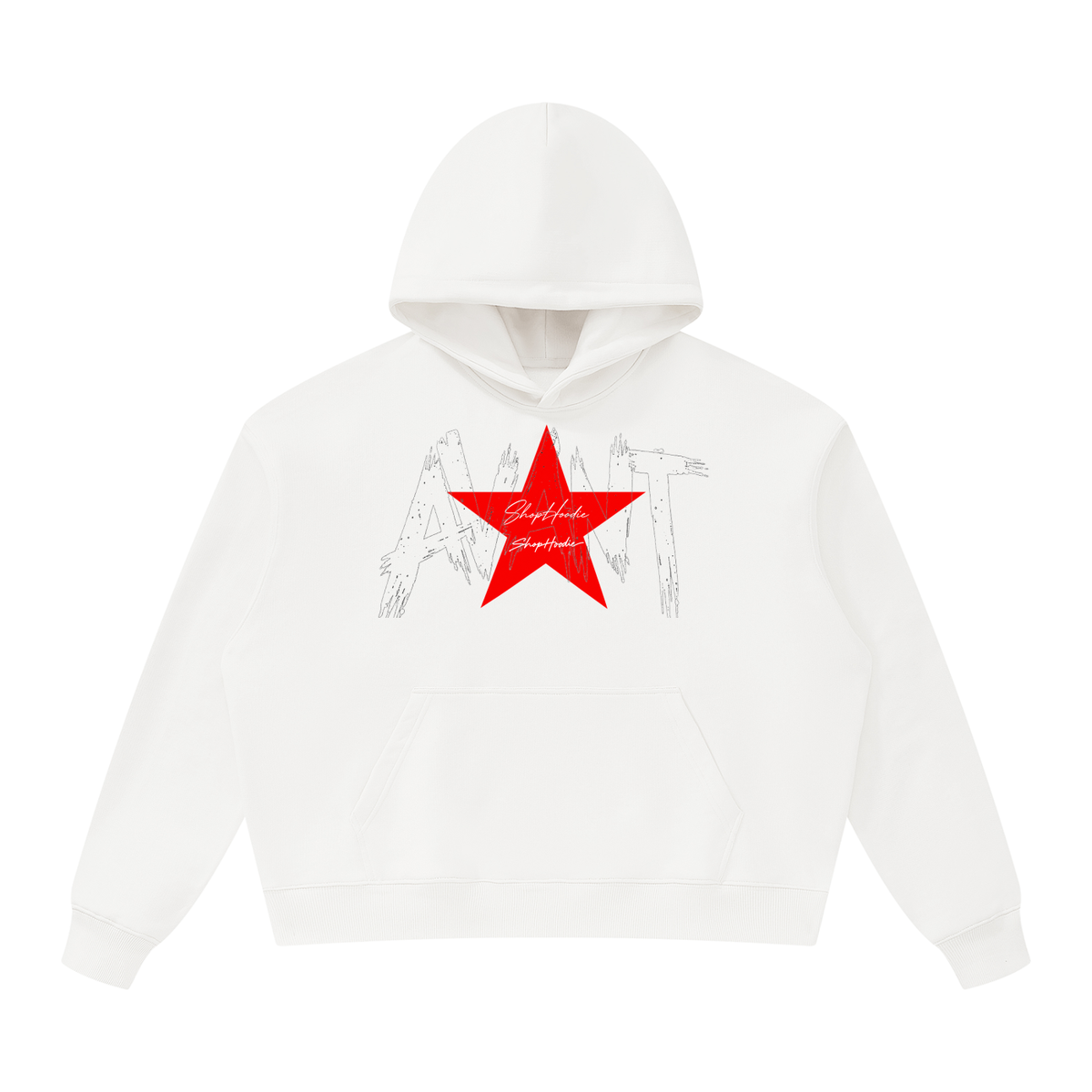 SHOPHOODIE® AVANT Red Star Oversized Hoodie — top half of this complete set, further view