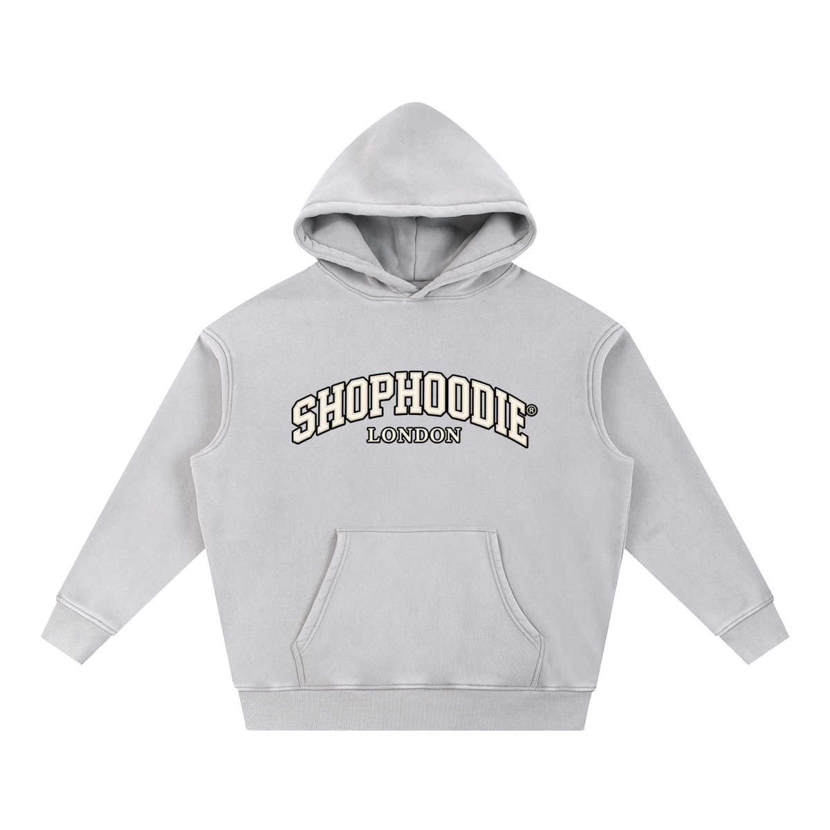 SHOPHOODIE® LONDON 355 GSM snow-wash oversized unisex fleece hoodie — product image 5