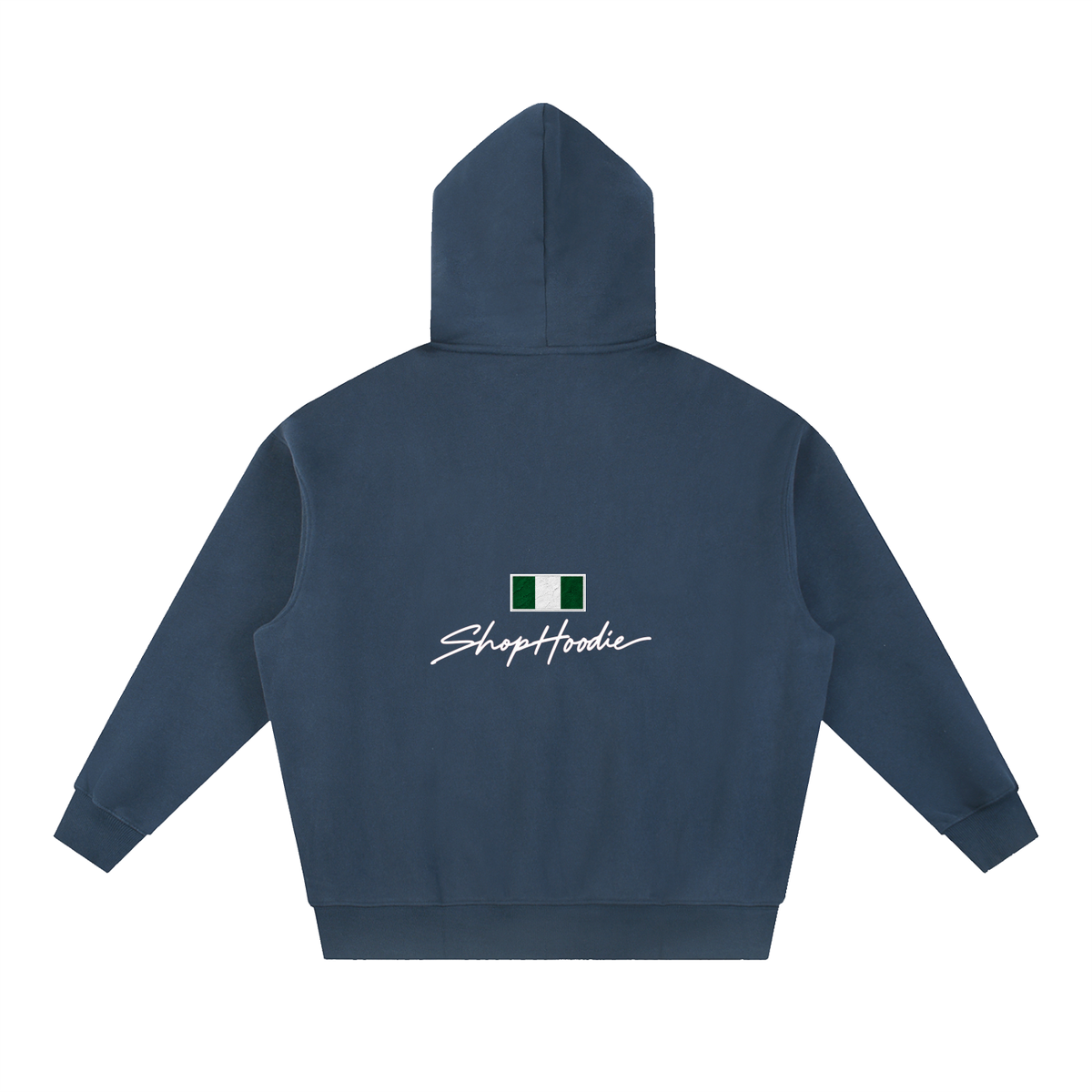 SHOPHOODIE® NIGERIA FLAG Oversized Boxy Fleece Hoodie — 345 GSM — view 6