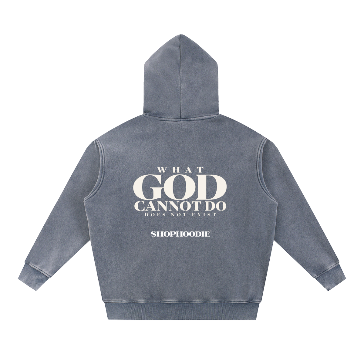 SHOPHOODIE LONDON Faith 355 GSM unisex snow-wash fleece oversized hoodie – product image 6