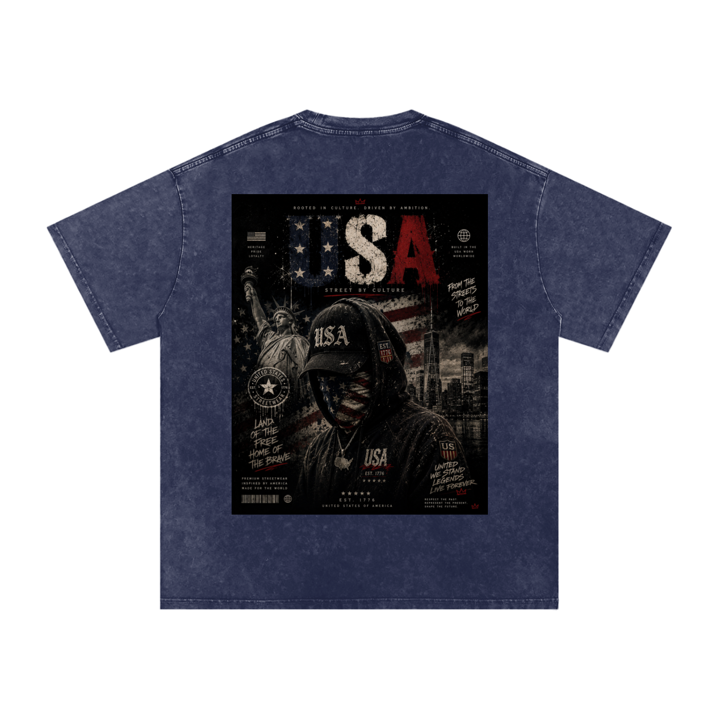 SHOPHOODIE USA DREAMER-Snow Washed Oversized Cotton T-Shirt