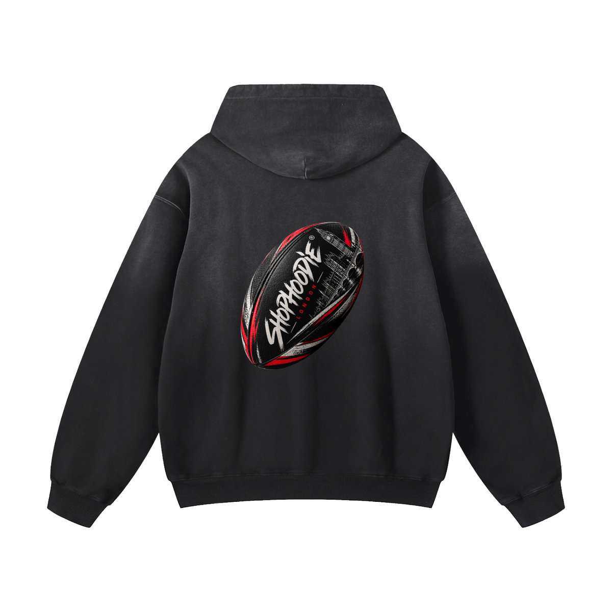 SHOPHOODIE LONDON Rugby 400 GSM unisex heavyweight sunfade oversized hoodie for rugby fans – image 2