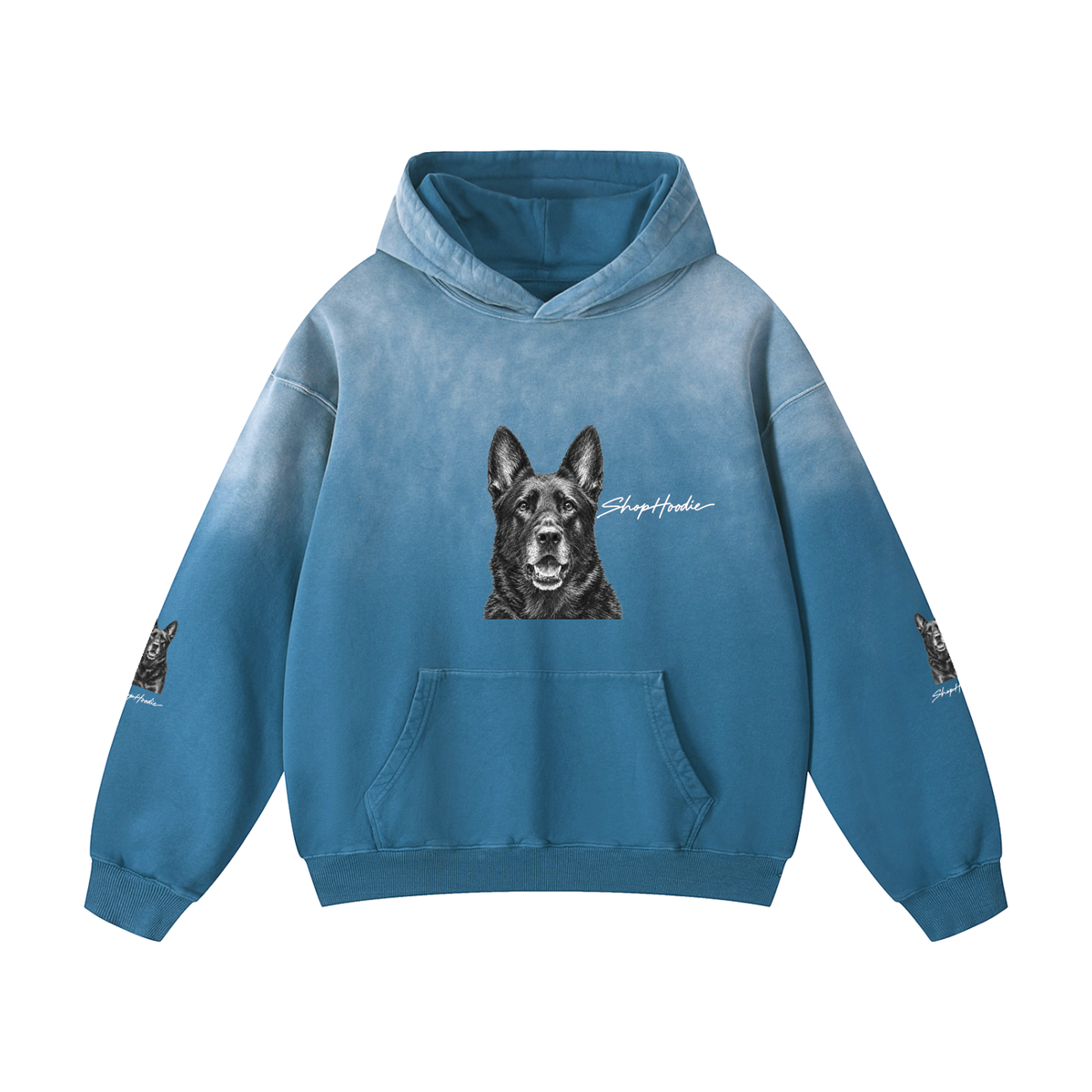 SHOPHOODIE® Sunfade Oversized Heavyweight 400 GSM Limited Run Hoodie – kangaroo pocket detail