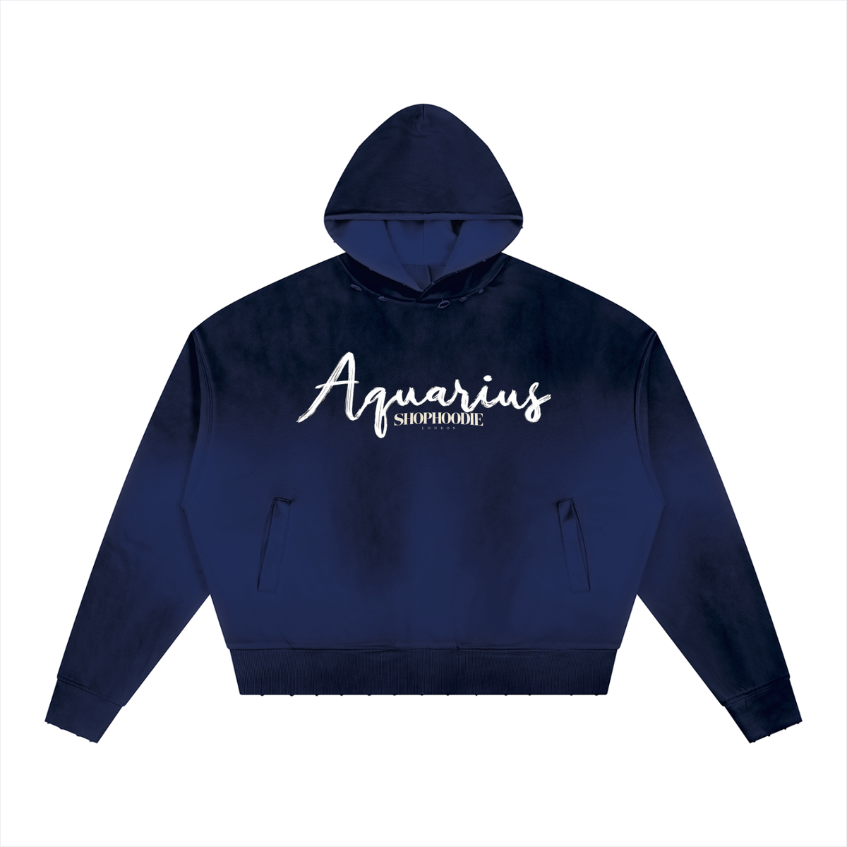 SHOPHOODIE® LONDON AQUARIUS 370 GSM sunfade distressed boxy hoodie — product image 5