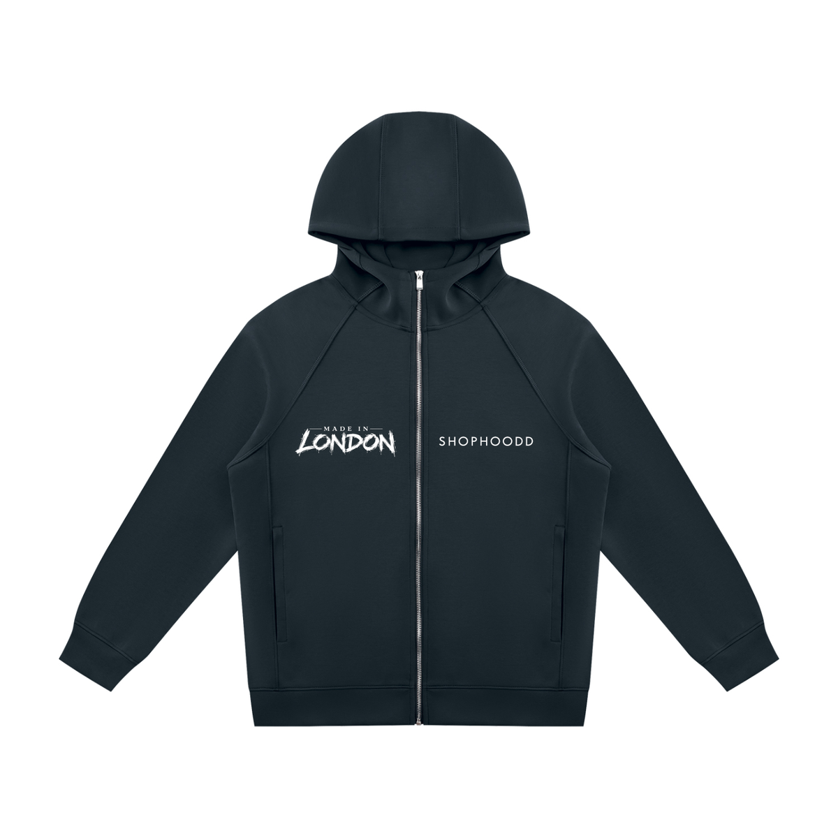 SHOPHOODIE® LONDON SHOPHOODD Made in London 380 GSM unisex raglan full-zip hoodie — product image 7