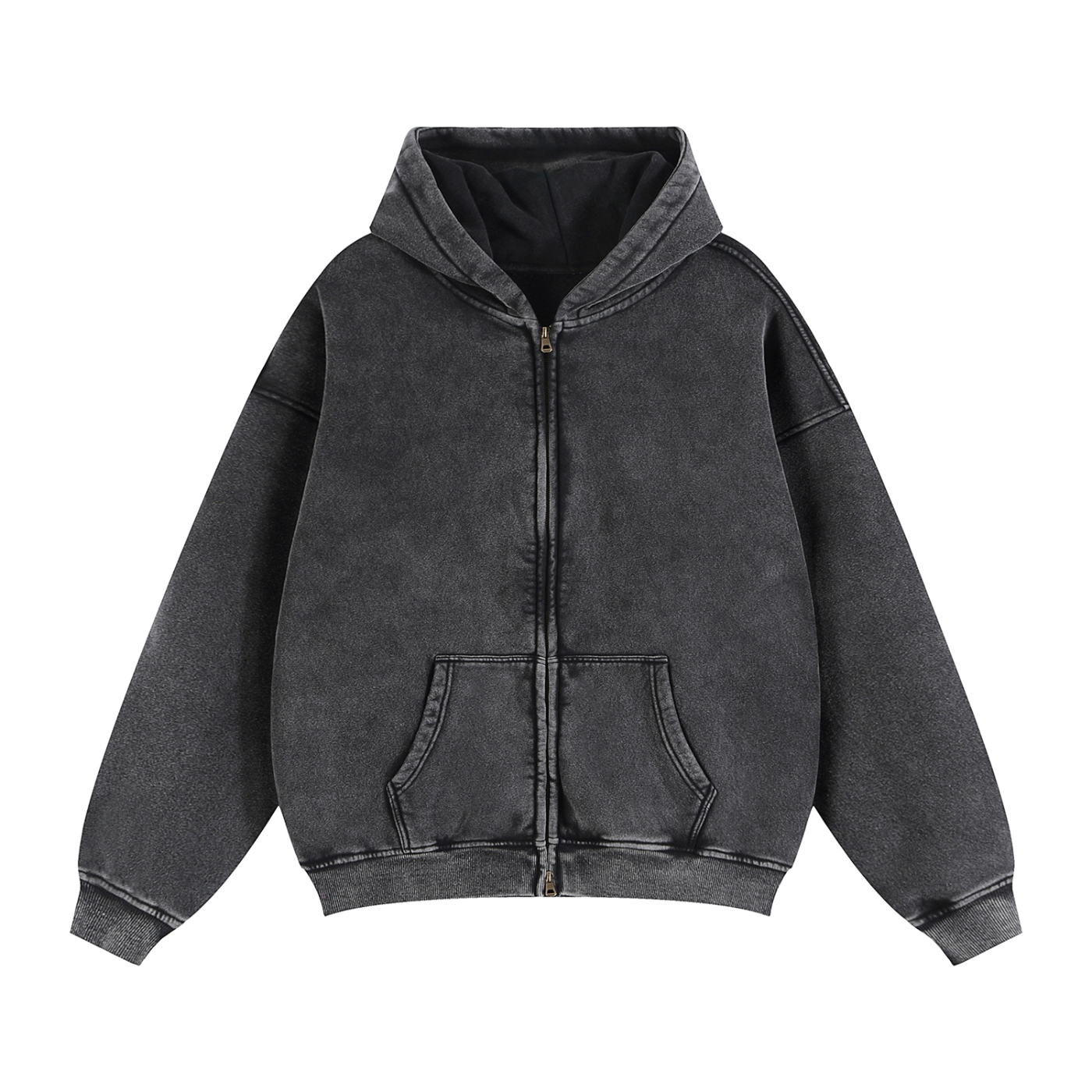 Zip-Through Boxy Fleece Hoodie by Shop Hoodie