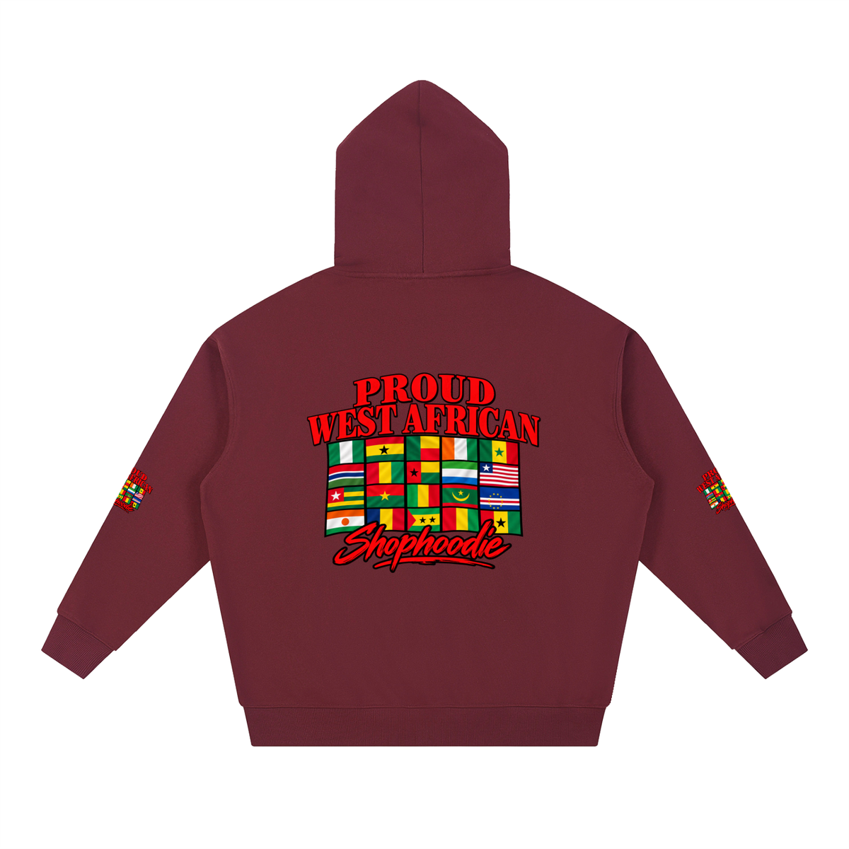 SHOPHOODIE® PROUD WEST AFRICAN heavyweight hoodie — 430 GSM oversized streetwear — product view 24