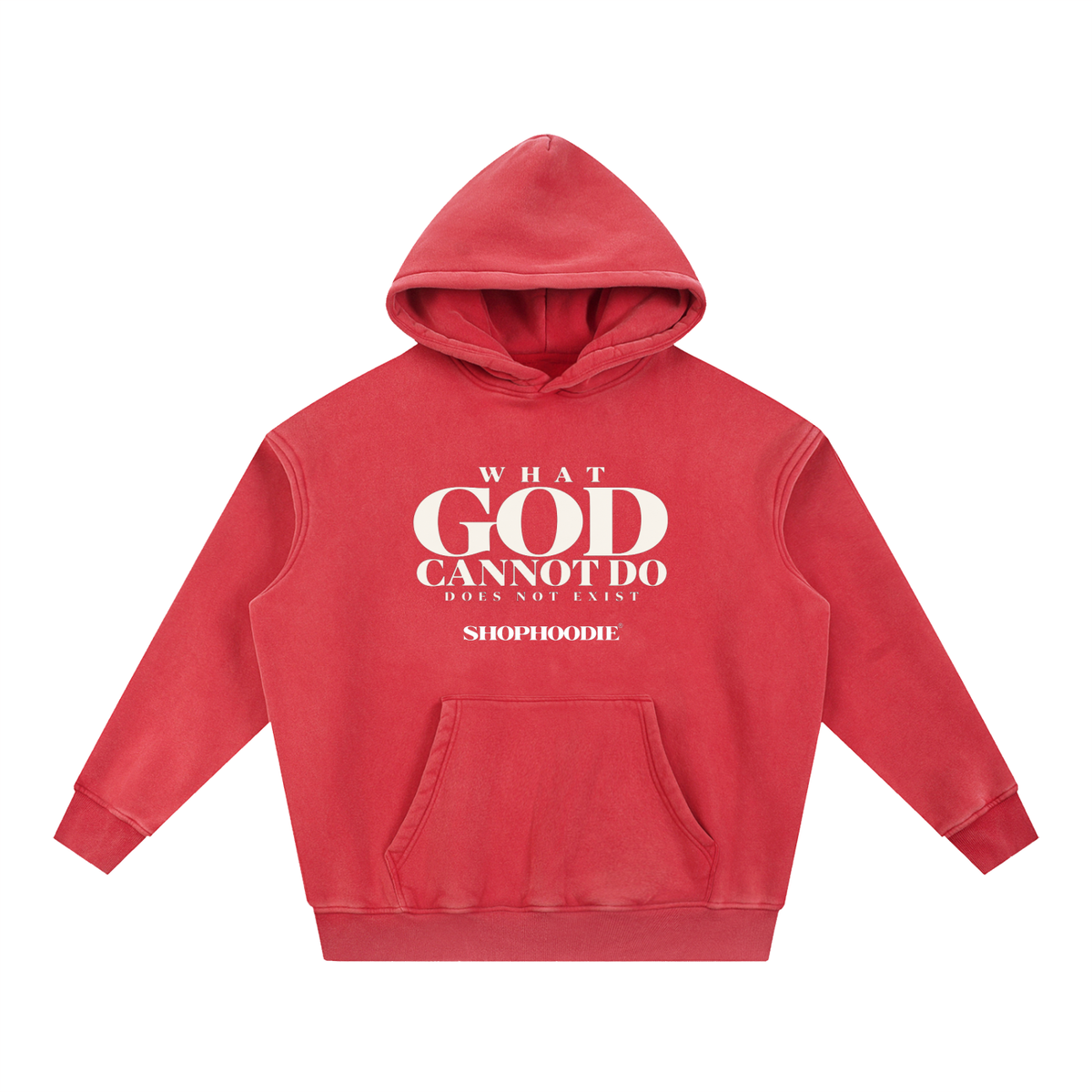 SHOPHOODIE LONDON Faith 355 GSM unisex snow-wash fleece oversized hoodie – product image 3