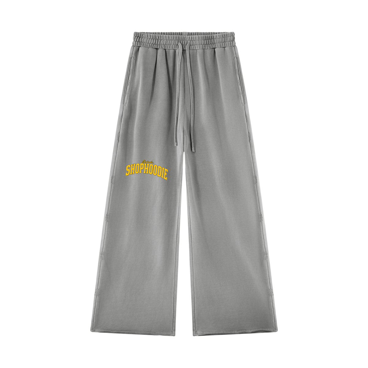 SHOPHOODIE® LONDON unisex 420 GSM vintage-wash raw-edge straight-leg sweatpants — product view 3