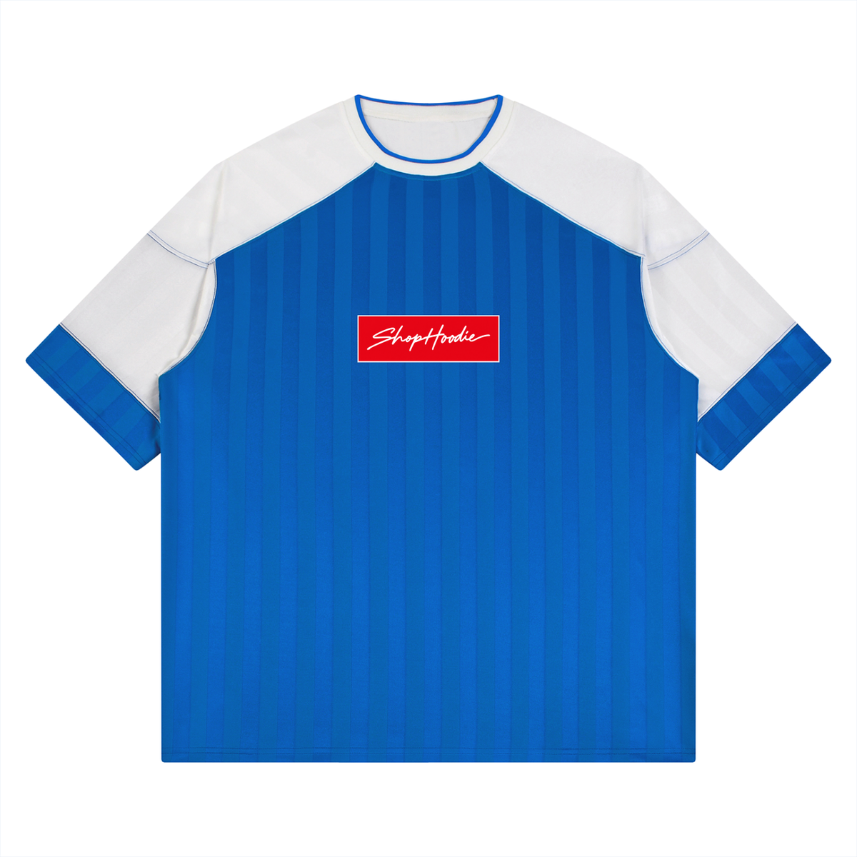 SHOPHOODIE® BOX LOGO Striped Raglan Oversized Jersey – product image 5