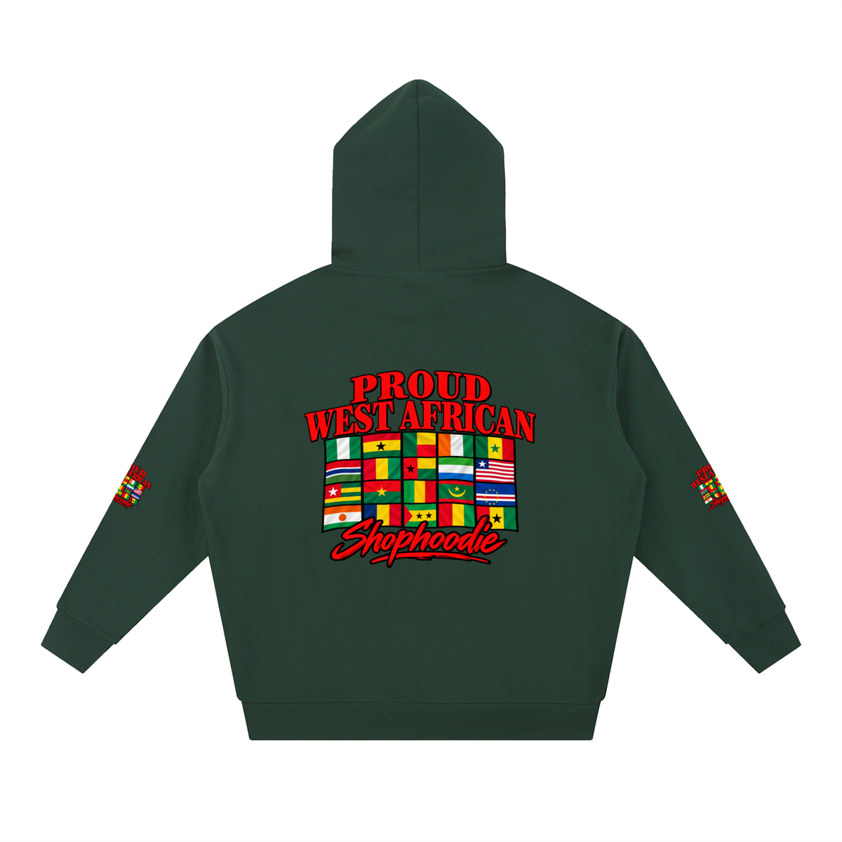 SHOPHOODIE® PROUD WEST AFRICAN heavyweight hoodie — 430 GSM oversized streetwear — product view 22
