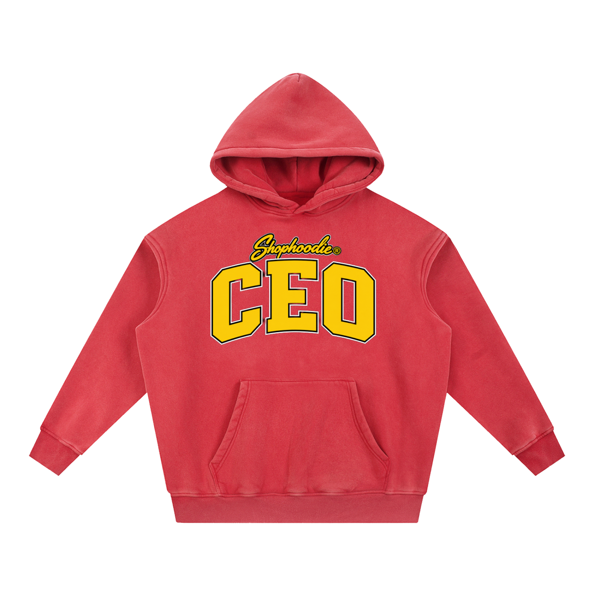 SHOPHOODIE® CEO unisex 355 GSM oversized washed fleece hoodie — product view 11