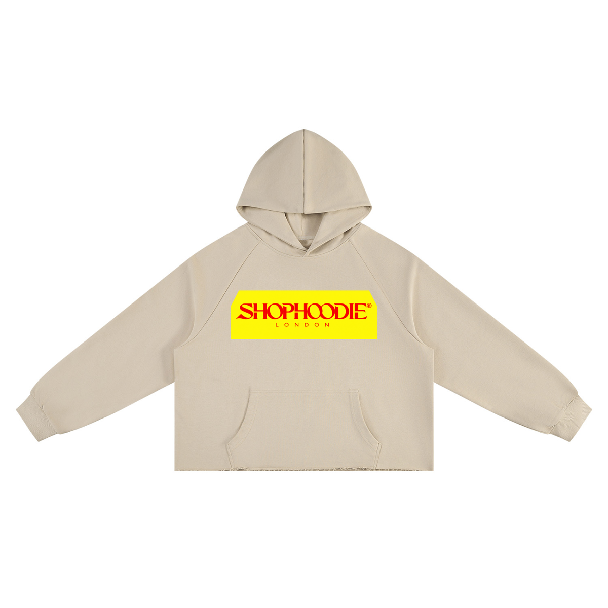 SHOPHOODIE® LONDON Vintage Wash Raw Edge Boxy Hoodie — 350 GSM — view 7