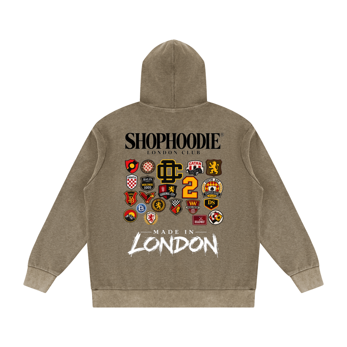 SHOPHOODIE® SHOPHOODD™ Made in London 340 GSM mineral wash oversized unisex hoodie — product image 4