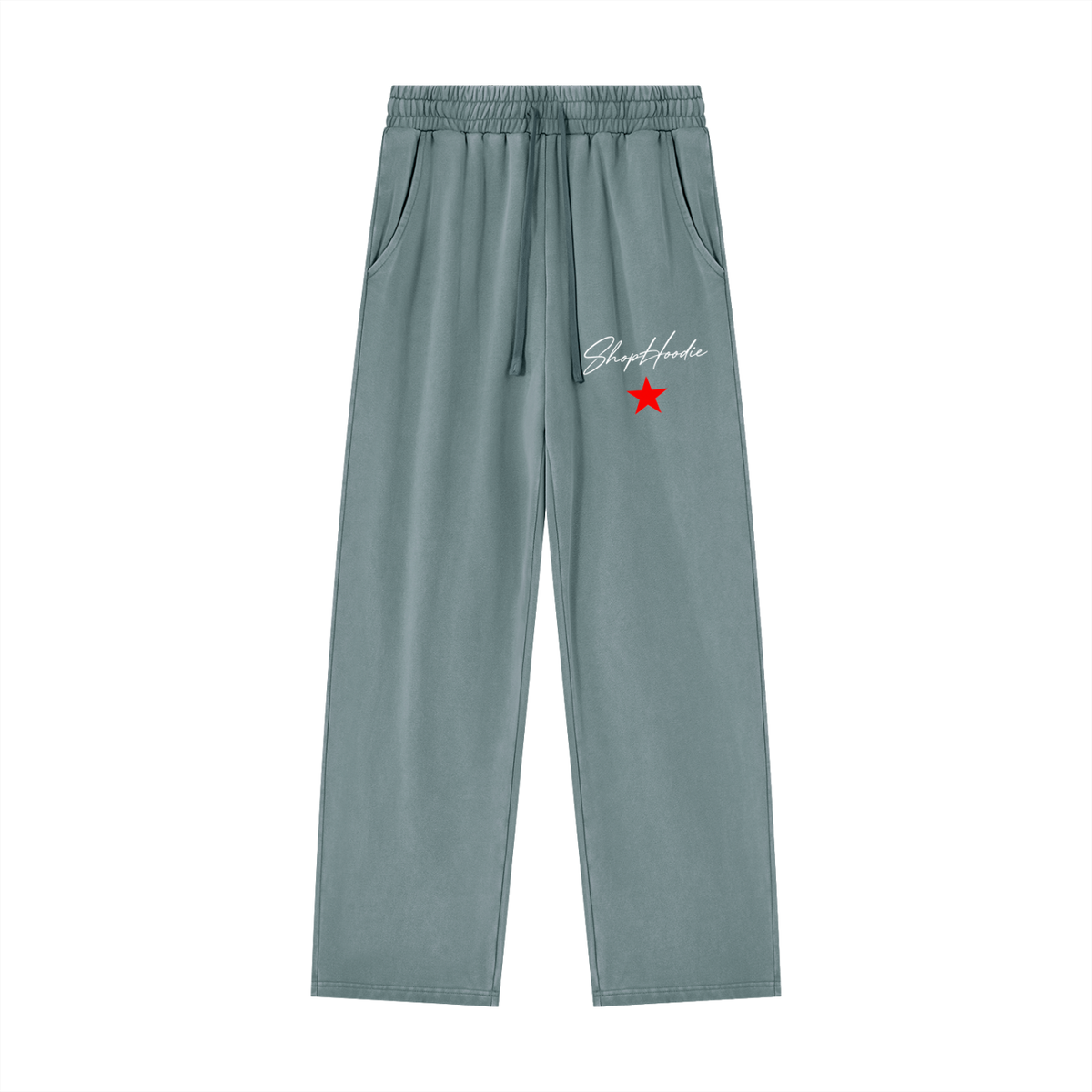 SHOPHOODIE® SIGNATURE Heavyweight Vintage Wash Sweatpants in Haze Blue, bottom half of the complete set