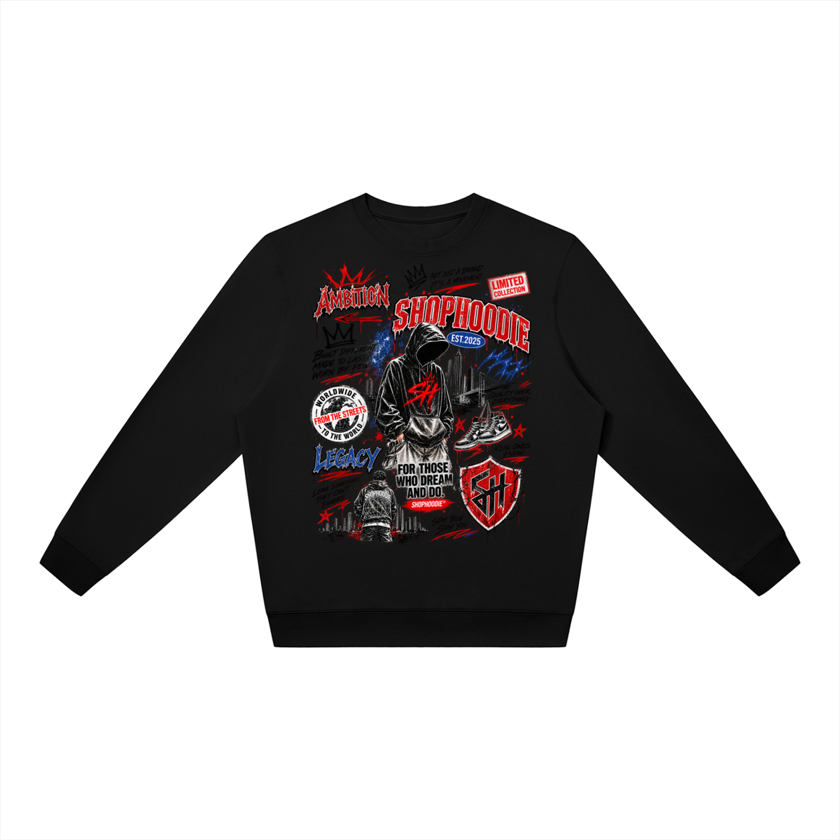 SHOPHOODIE® LONDON AMBITION IN MOTION Oversized Crewneck Sweatshirt — 290 GSM — product image 11