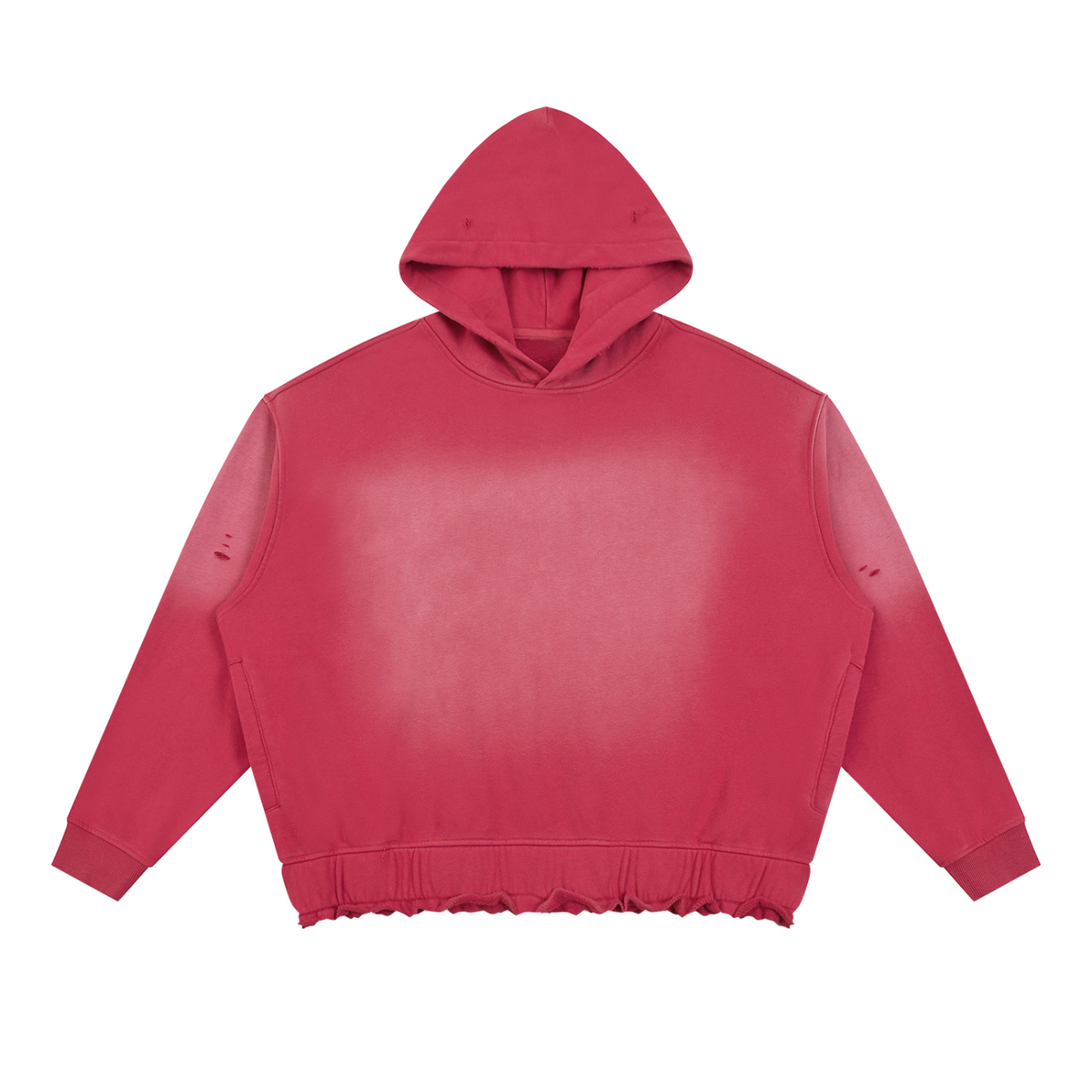 SHOPHOODIE LONDON BLANK 370 GSM unisex sunfade ripped boxy hoodie – product image 5