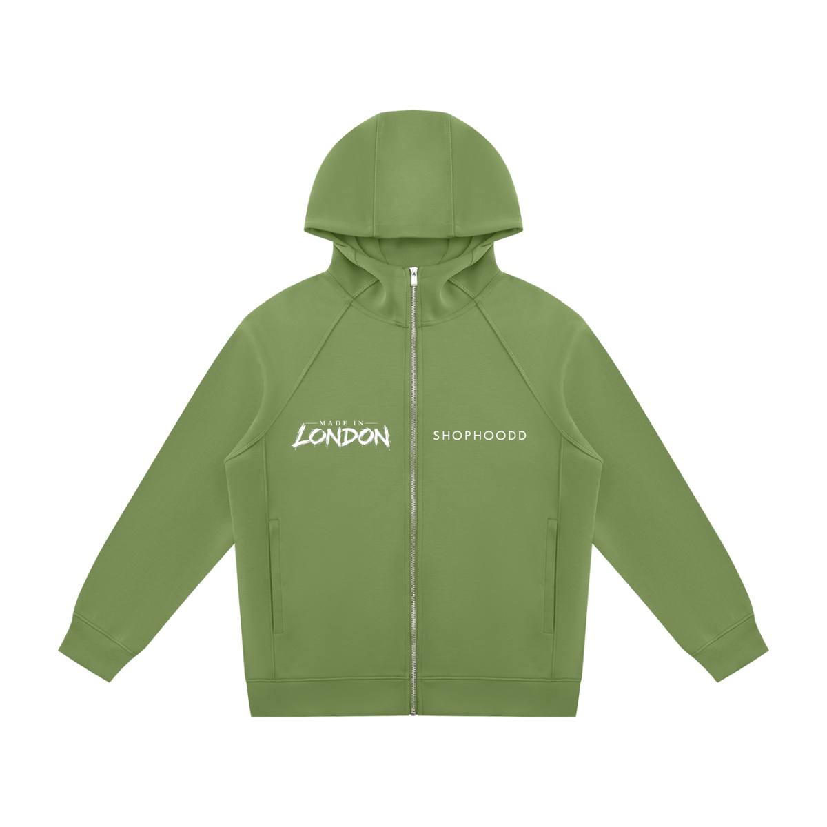 SHOPHOODIE® LONDON SHOPHOODD Made in London 380 GSM unisex raglan full-zip hoodie — product image 3