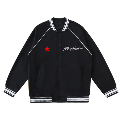 SHOPHOODIE® AVANT SH SIGNATURE Contrast Trim Raglan Varsity Jacket