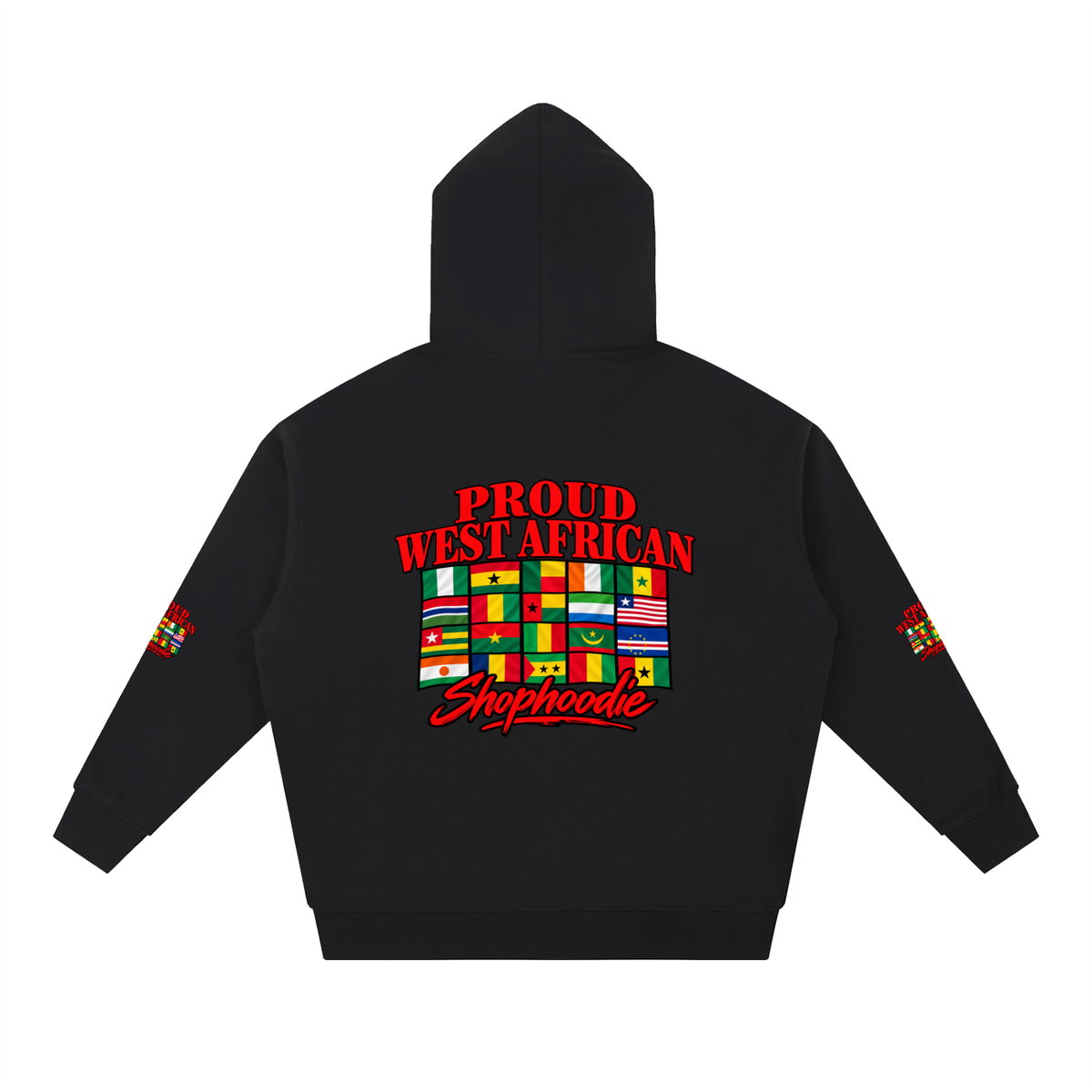 SHOPHOODIE® PROUD WEST AFRICAN heavyweight hoodie — 430 GSM oversized streetwear — product view 2