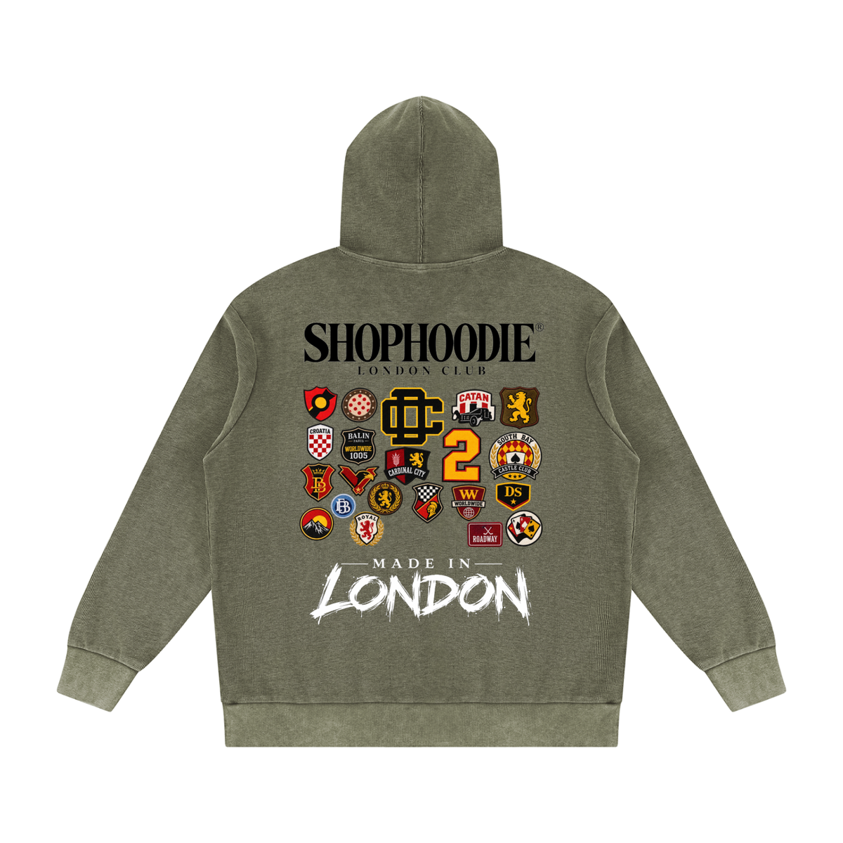 SHOPHOODIE® SHOPHOODD™ Made in London 340 GSM mineral wash oversized unisex hoodie — product image 6