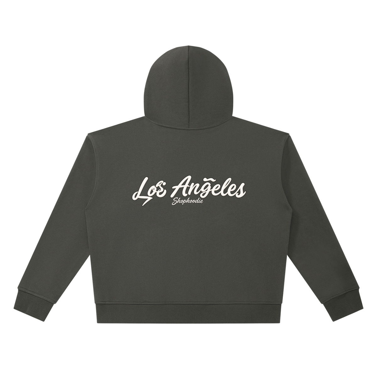 SHOPHOODIE® LOS ANGELES heavyweight full-zip boxy hoodie — 420 GSM, 100% cotton — product view 12