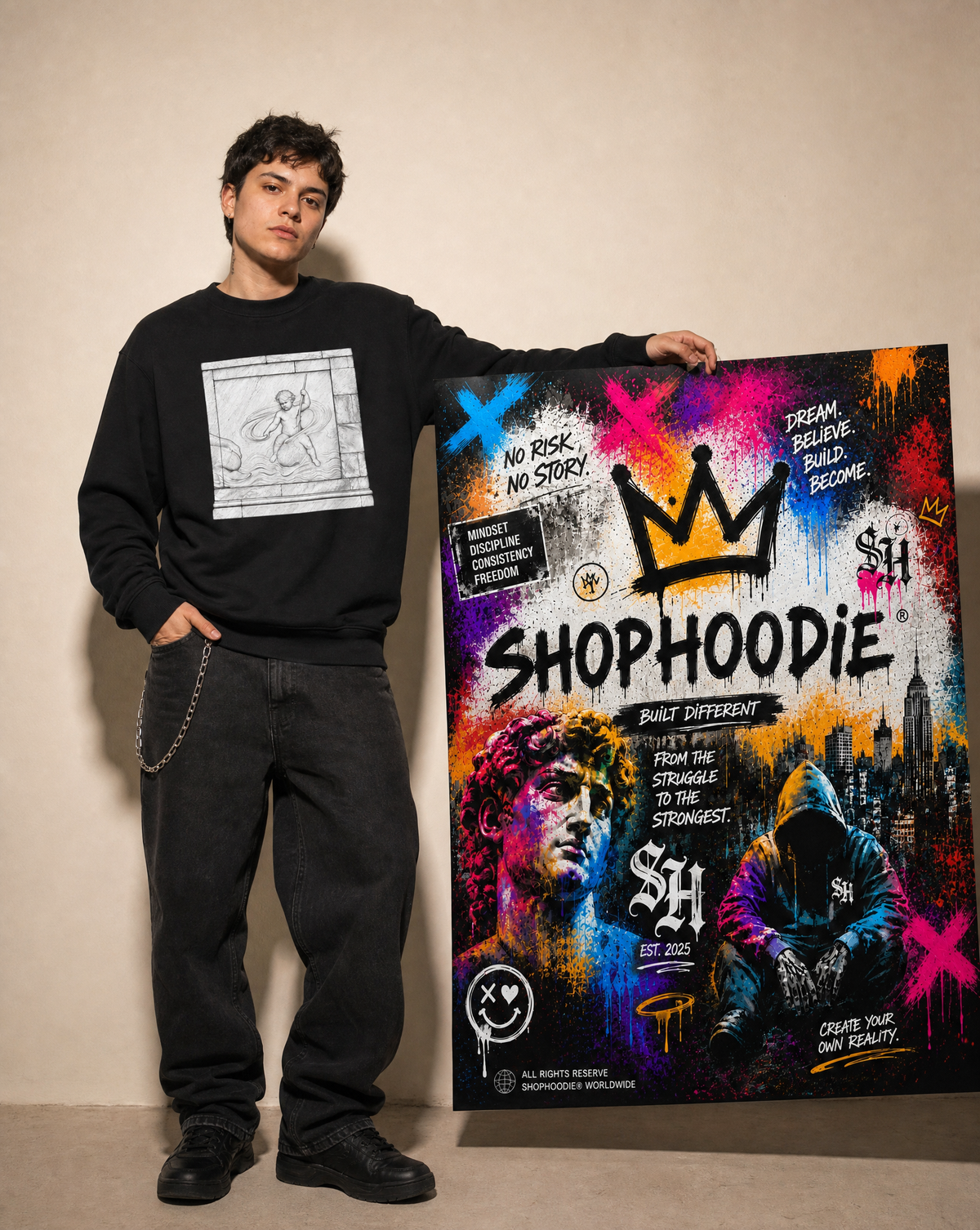 SHOPHOODIE® Arch Loose Crewneck Sweatshirt
