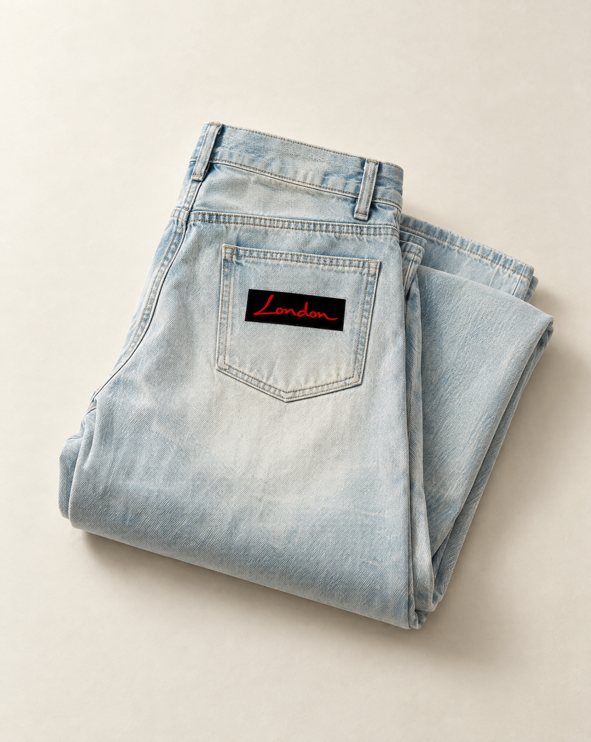SHOPHOODIE® LONDON EXCLUSIVE Vintage Wash Wide Leg Denim Jeans — 470 GSM