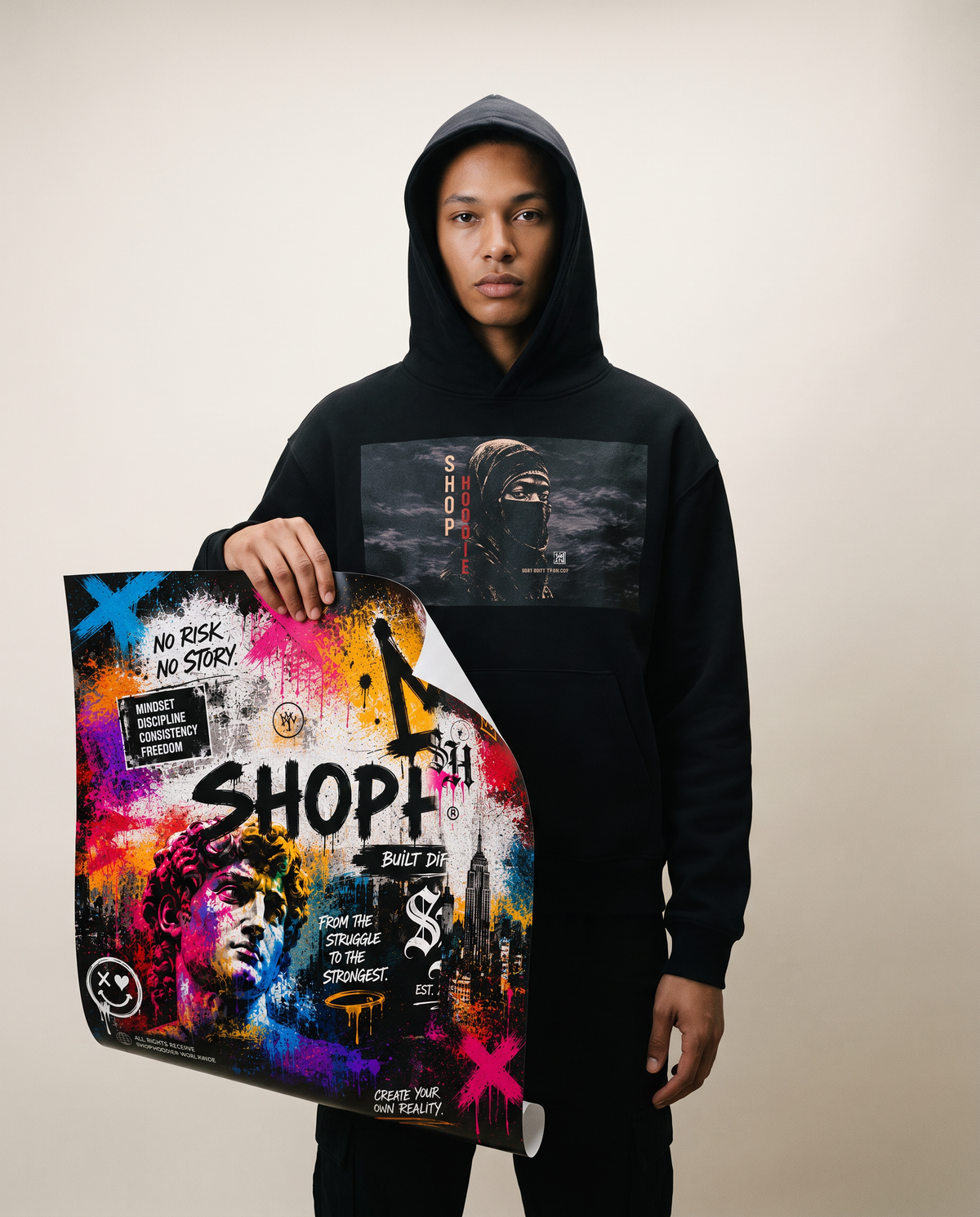 SHOPHOODIE MOVE IN SILENCE Oversized Heavyweight Hoodie