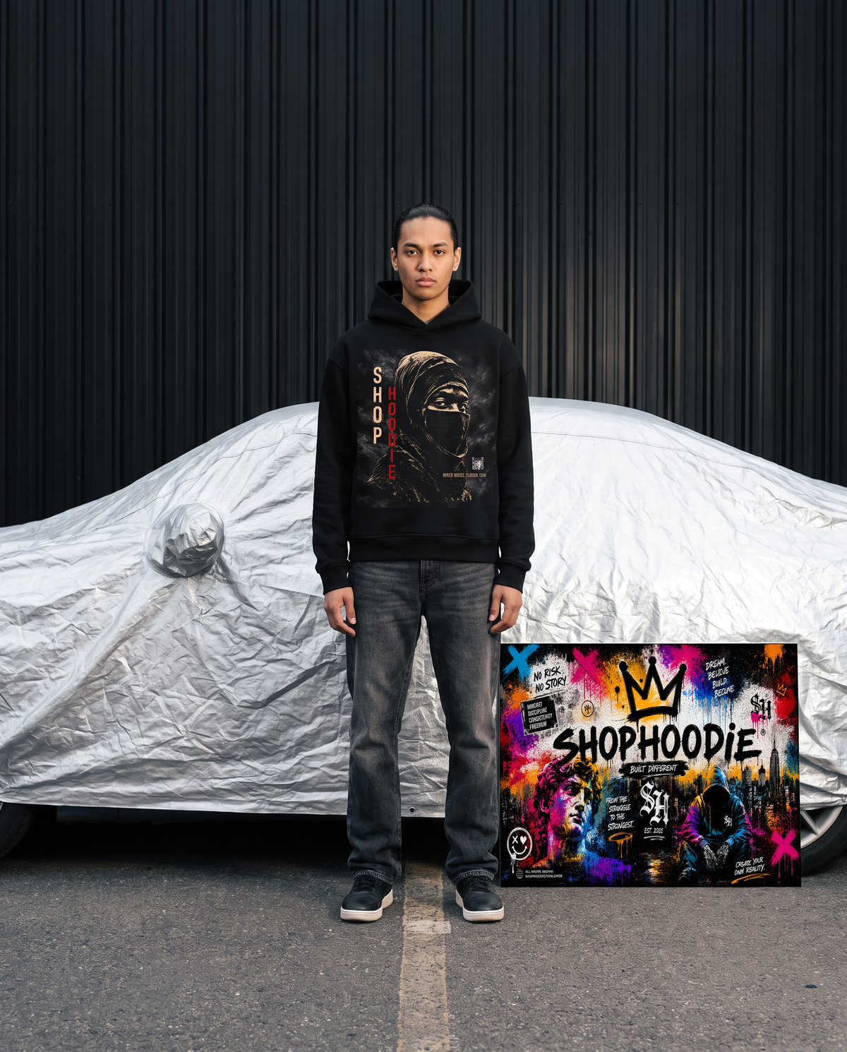SHOPHOODIE MOVE IN SILENCE Heavyweight Fleece Boxy Hoodie