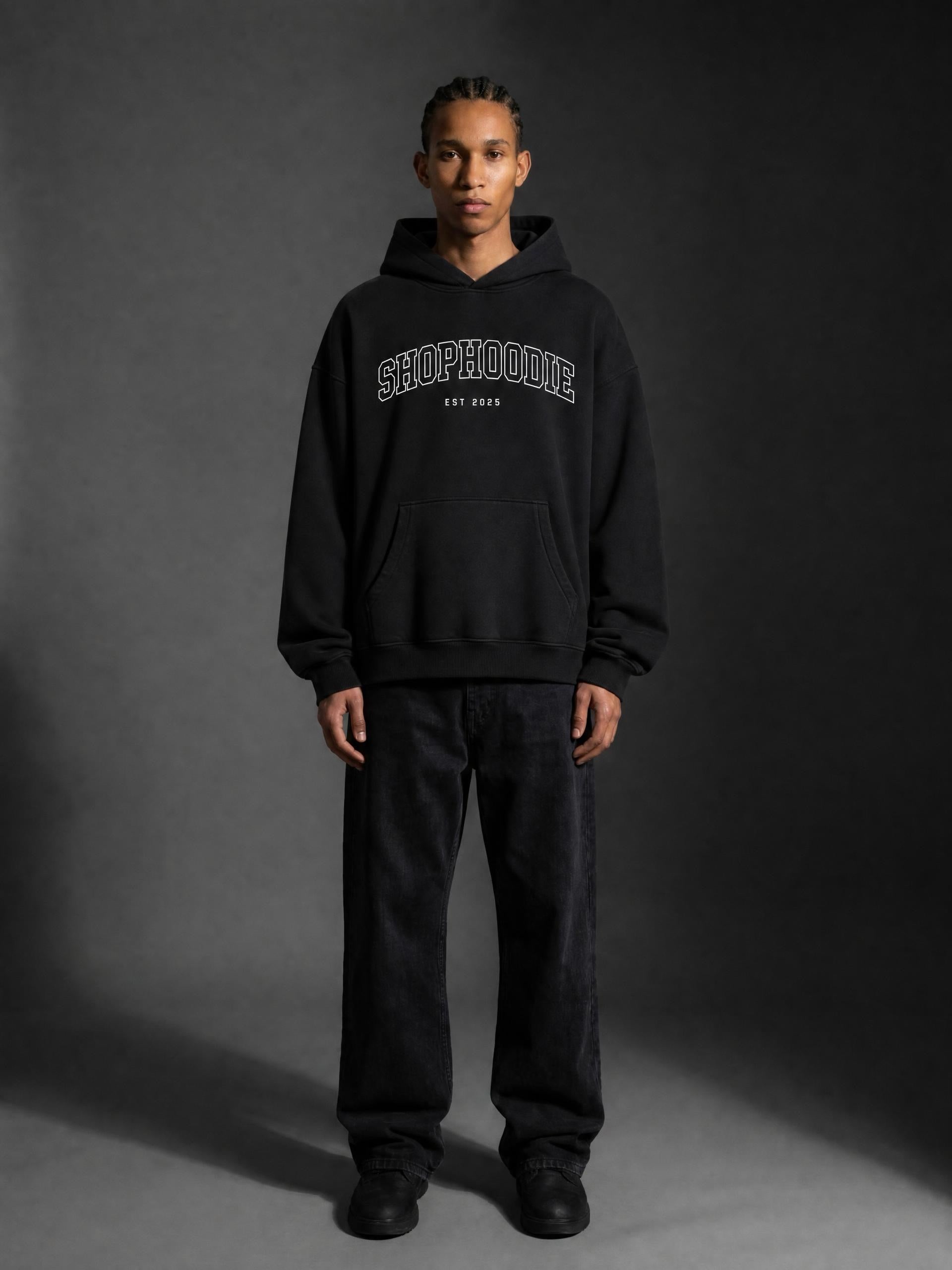 SHOPOODIE CREST Essential Oversized Boxy Fit Fleece Hoodie