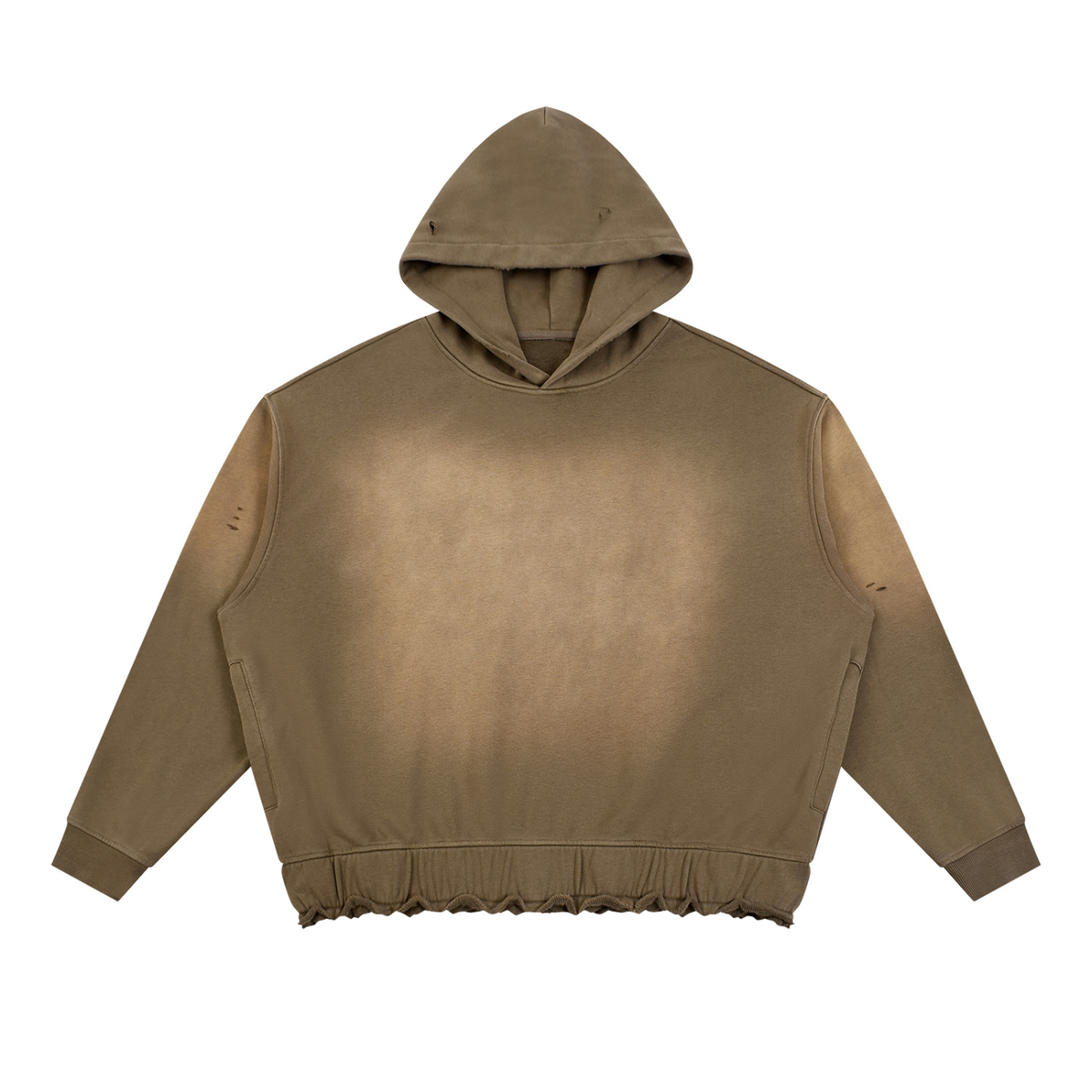 SHOPHOODIE LONDON BLANK 370 GSM unisex sunfade ripped boxy hoodie – product image 3
