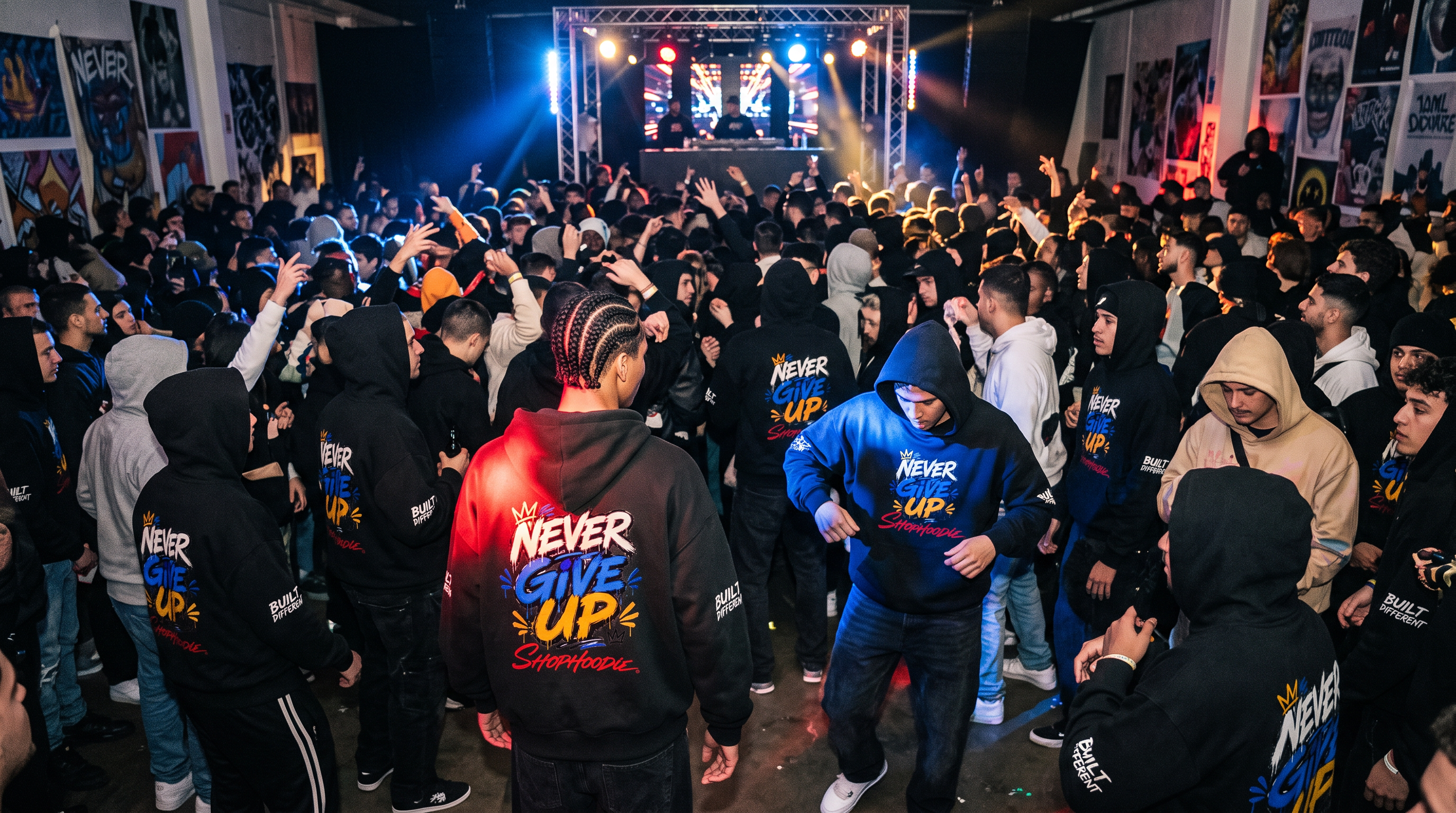 SHOPHOODIE NEVER GIVE UP Heavyweight Hoodie