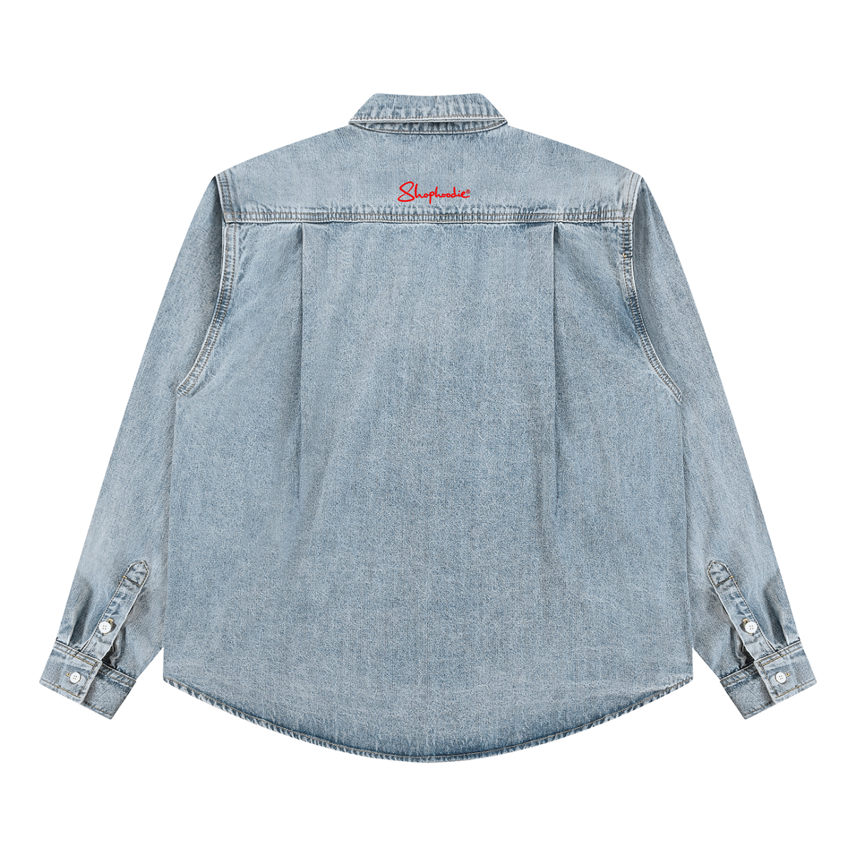 SHOPHOODIE® LONDON SIGNATURE Vintage Wash Denim Shirt — 320 GSM alternate view
