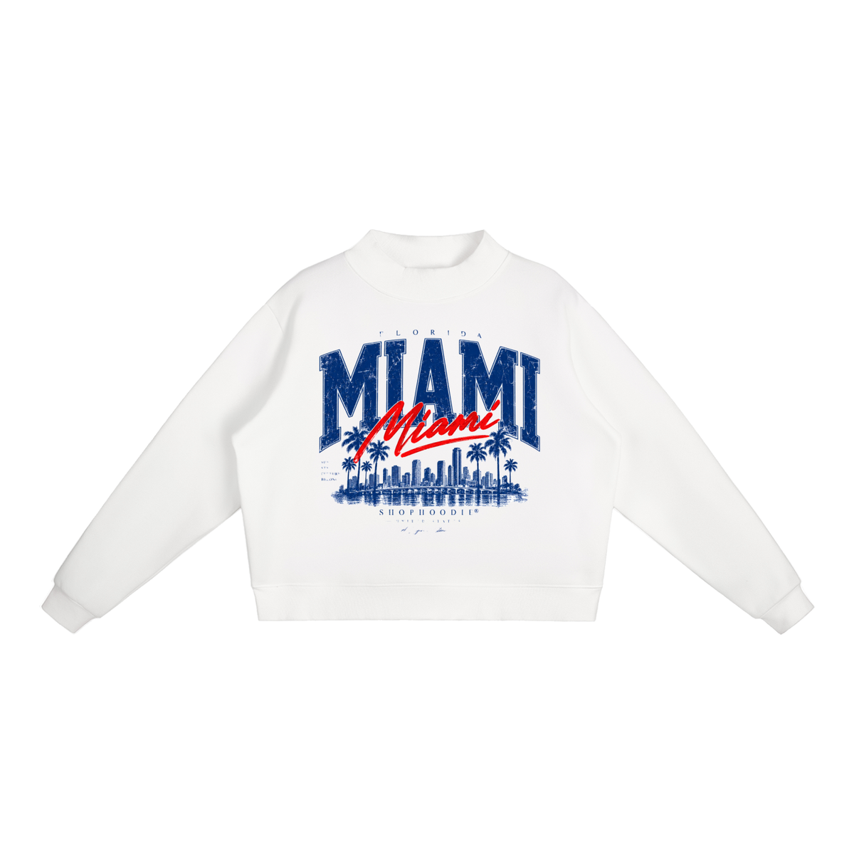 SHOPHOODIE® MIAMI Oversized Fleece Mock-Neck Sweatshirt — 350 GSM — view 3