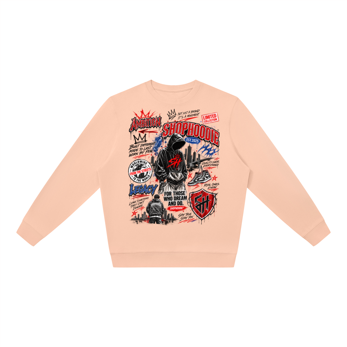 SHOPHOODIE® LONDON AMBITION IN MOTION Oversized Crewneck Sweatshirt — 290 GSM — product image 7