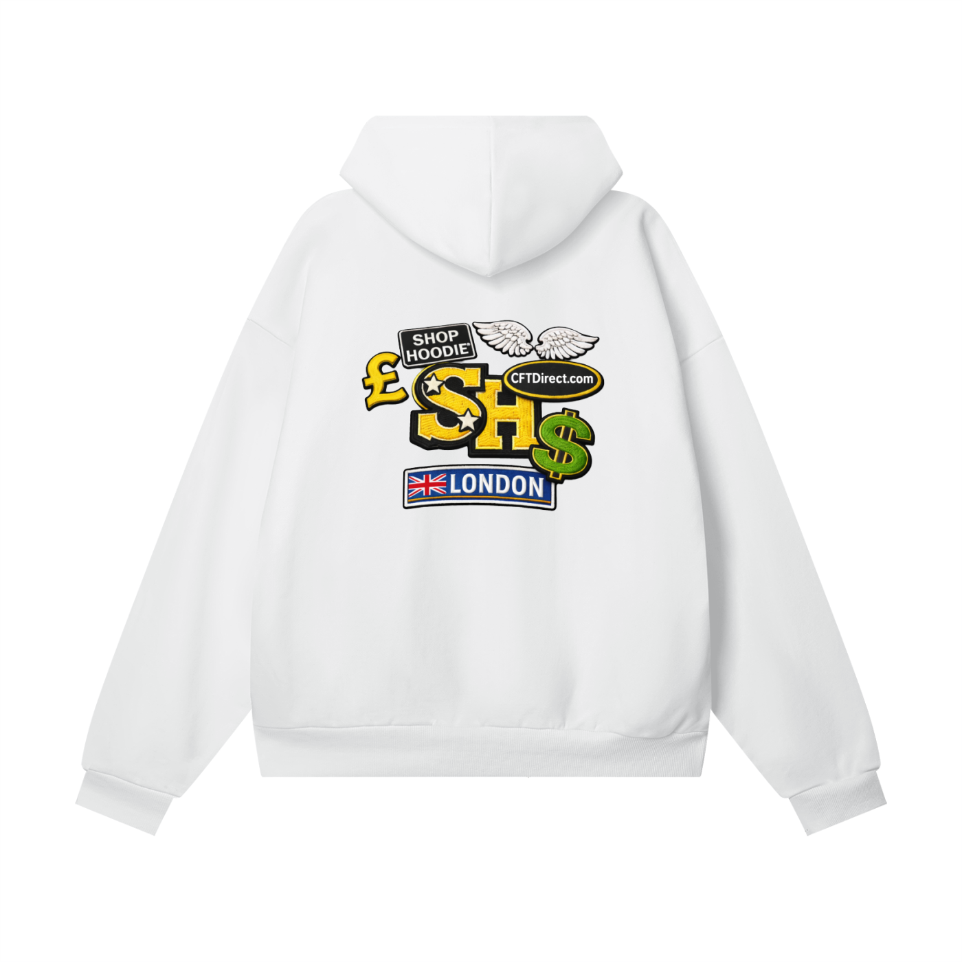 Heavyweight Hidden Pocket Fleece Angel White Hoodie By Shop Hoodie
