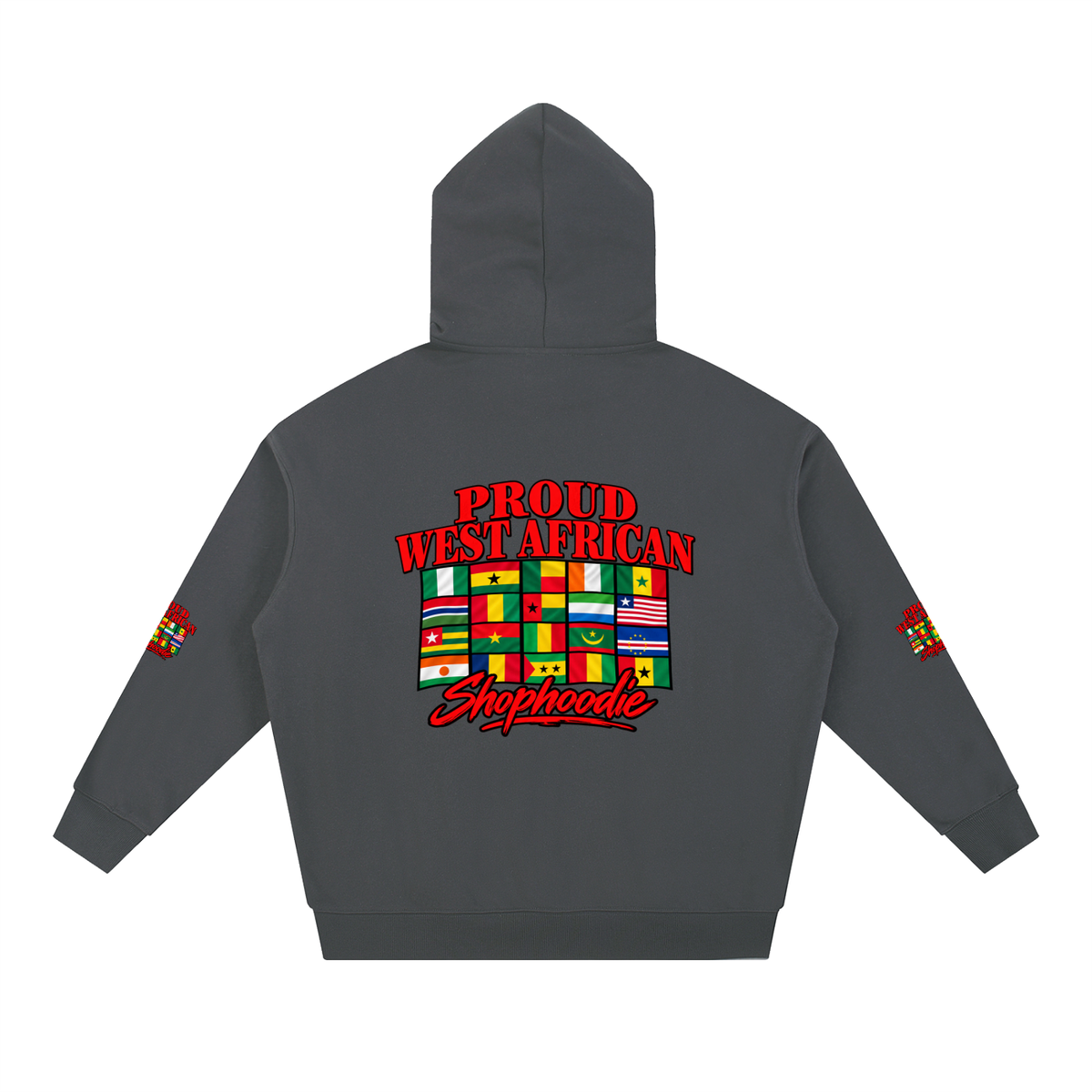 SHOPHOODIE® PROUD WEST AFRICAN heavyweight hoodie — 430 GSM oversized streetwear — product view 18
