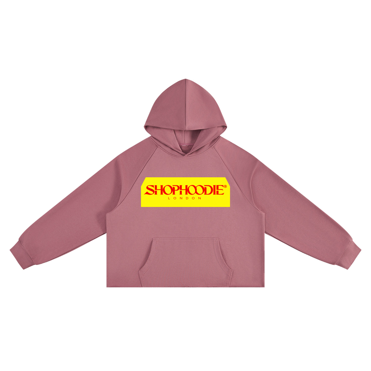 SHOPHOODIE® LONDON Vintage Wash Raw Edge Boxy Hoodie — 350 GSM — view 5