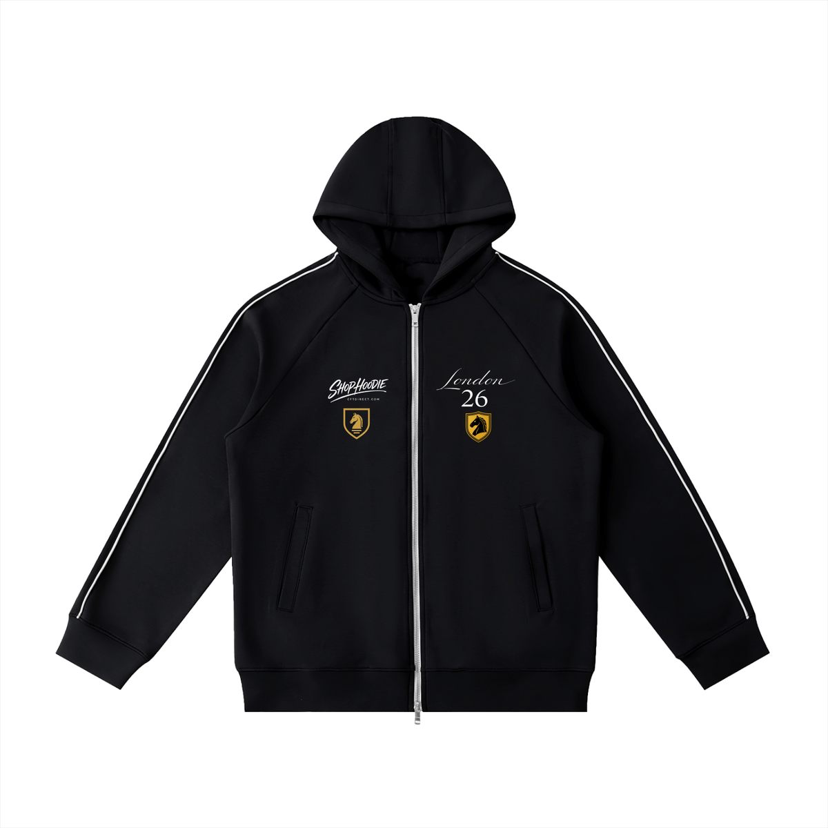 SHOPHOODIE® Heavyweight Raglan Sleeve Zip Hoodie complete set