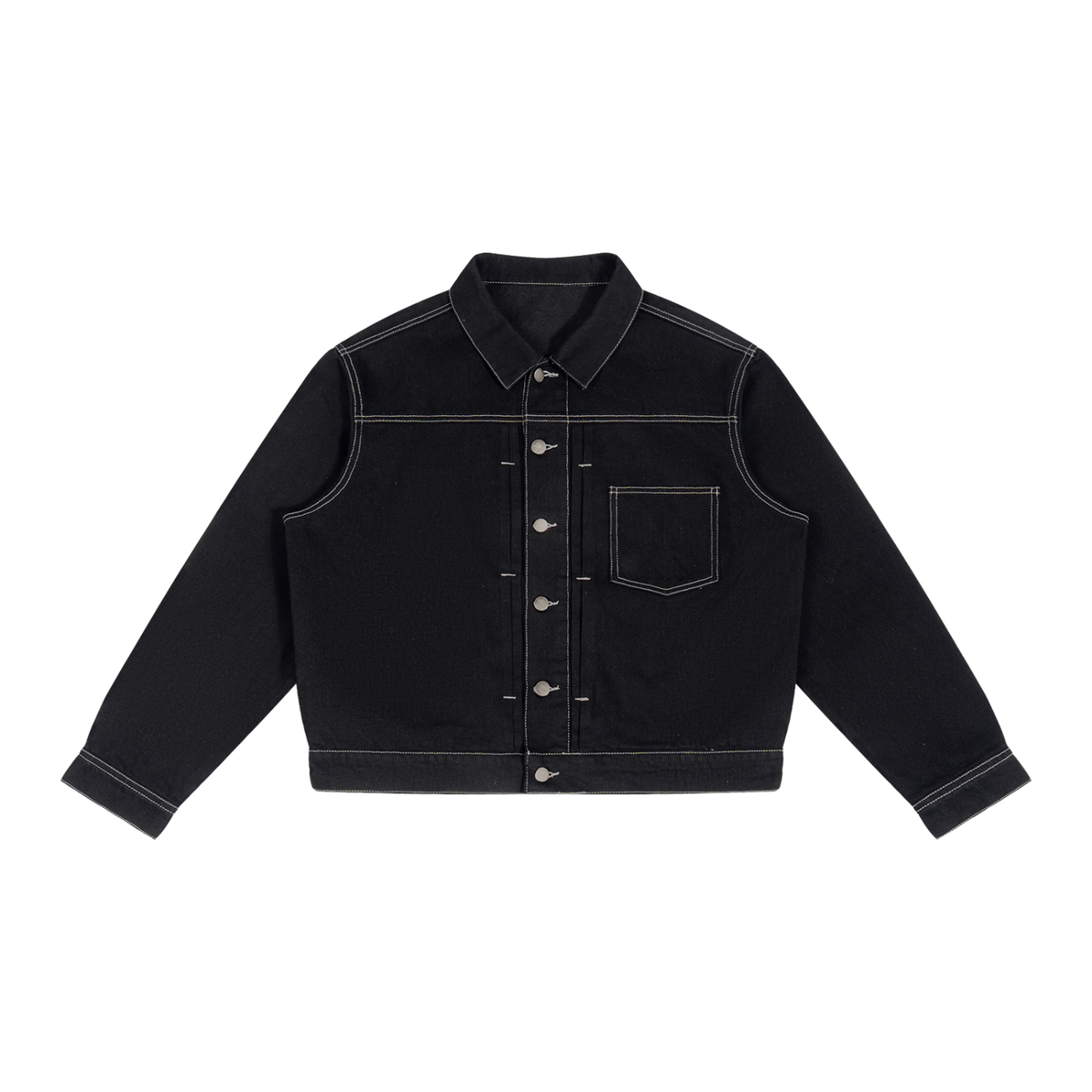SHOPHOODIE® BLANK men's 428 GSM boxy vintage-wash denim jacket — product image 1