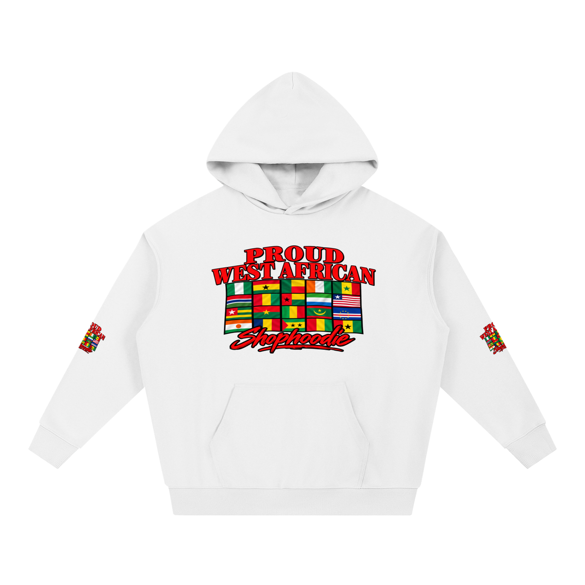 SHOPHOODIE® PROUD WEST AFRICAN heavyweight hoodie — 430 GSM oversized streetwear — product view 3