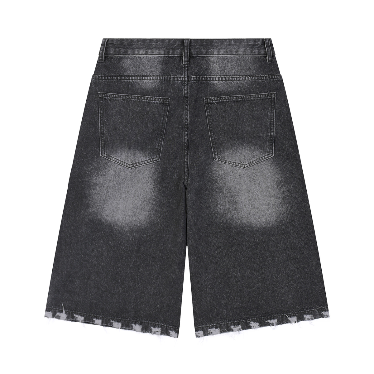SHOPHOODIE® LONDON BLANK 430 GSM men's sunfade distressed wide-leg denim shorts — product image 2