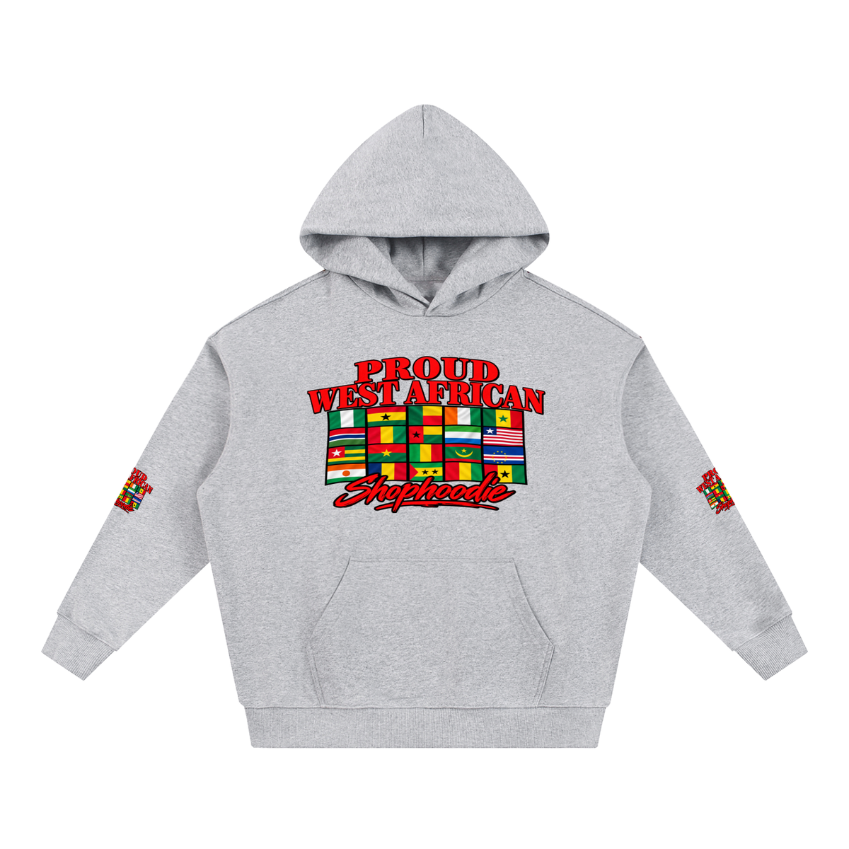 SHOPHOODIE® PROUD WEST AFRICAN heavyweight hoodie — 430 GSM oversized streetwear — product view 7